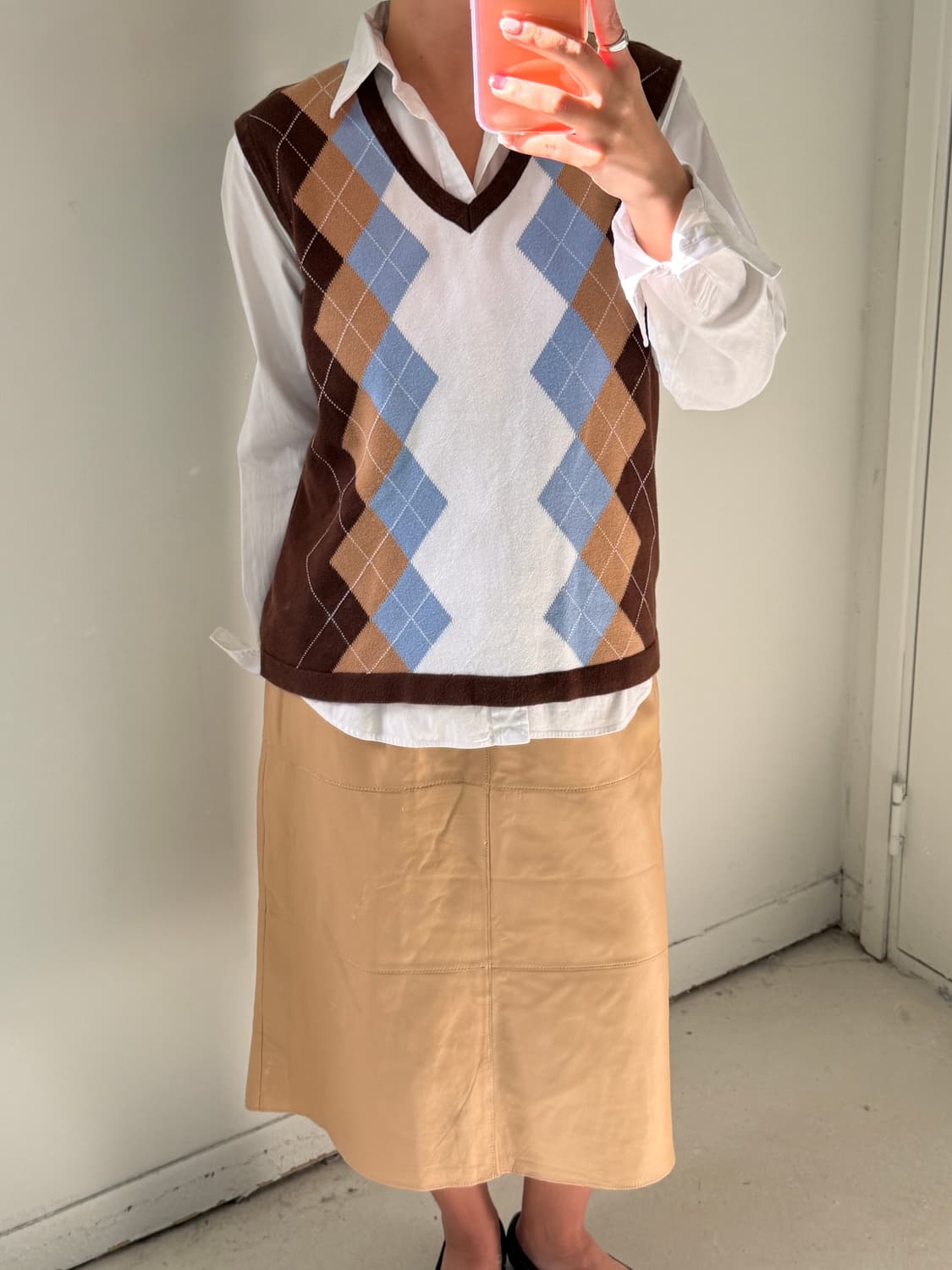 아가일패턴 빈티지 니트 베스트 상품이미지4