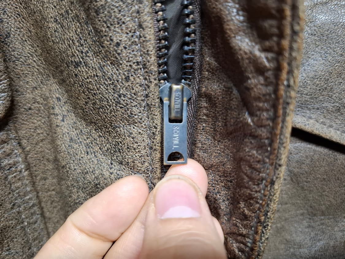 80s USA 엘엘빈 A2 자켓 브라운 고트스킨 40(100-105) 상품이미지3