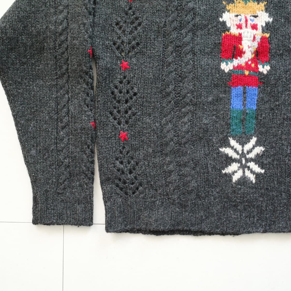 90s 울리치 빈티지 병정 자수 패턴 니트 (Woman) XL 상품이미지5