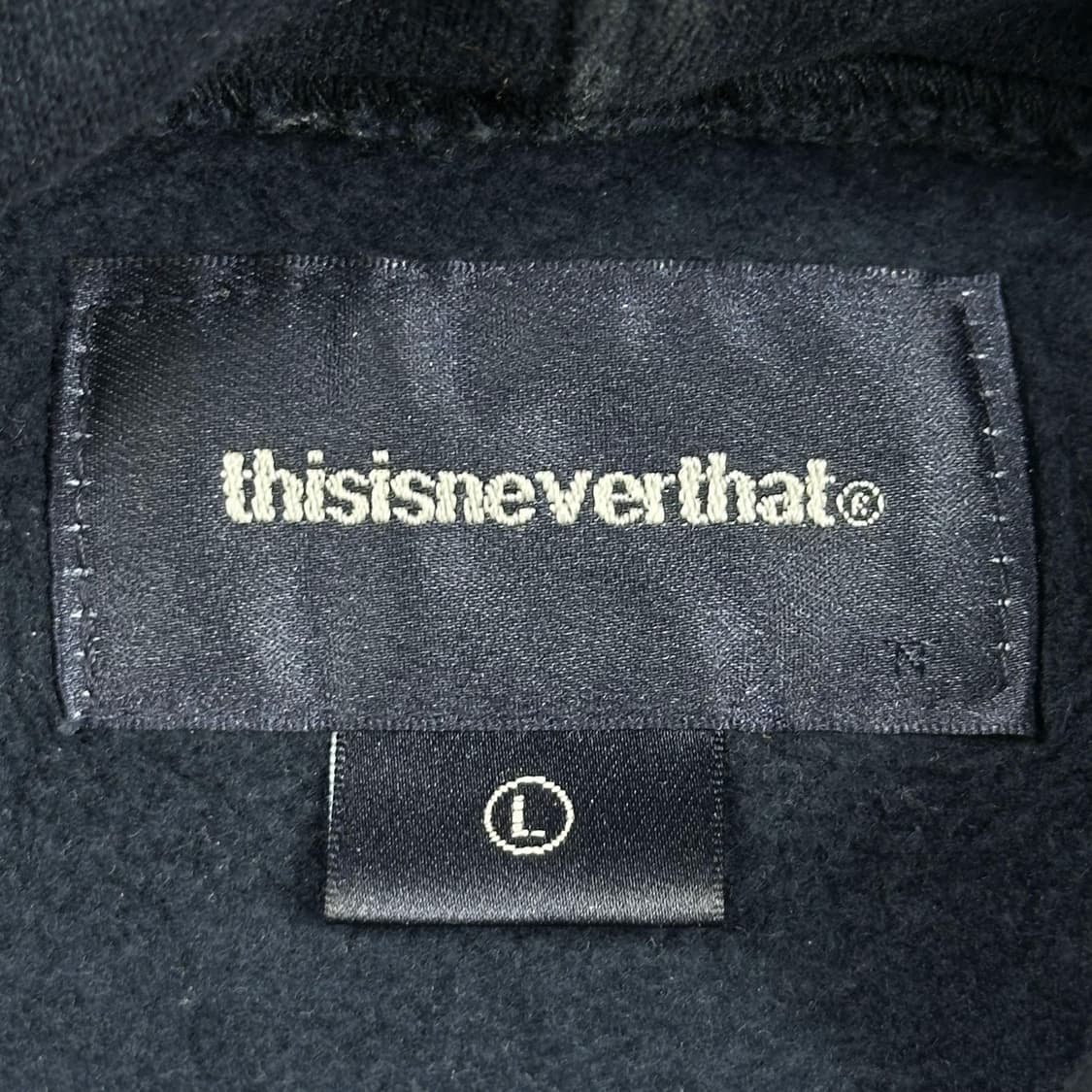 디스이즈네버댓 (디네댓) 자수 네이비 후드티 (실측 XL) 상품이미지5