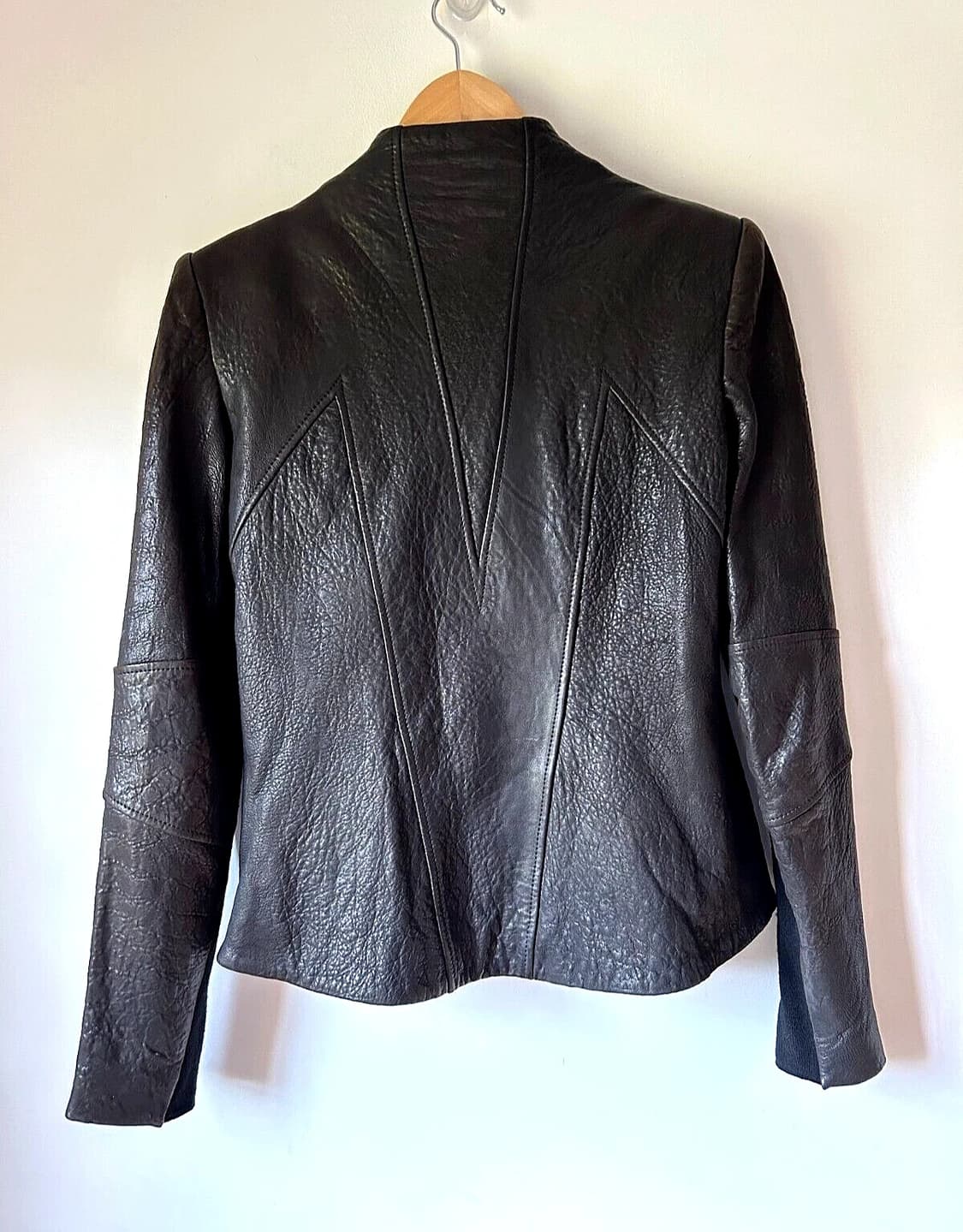 헬무트 랭 다크 브라운 램 레더 바이커 자켓 상품이미지2