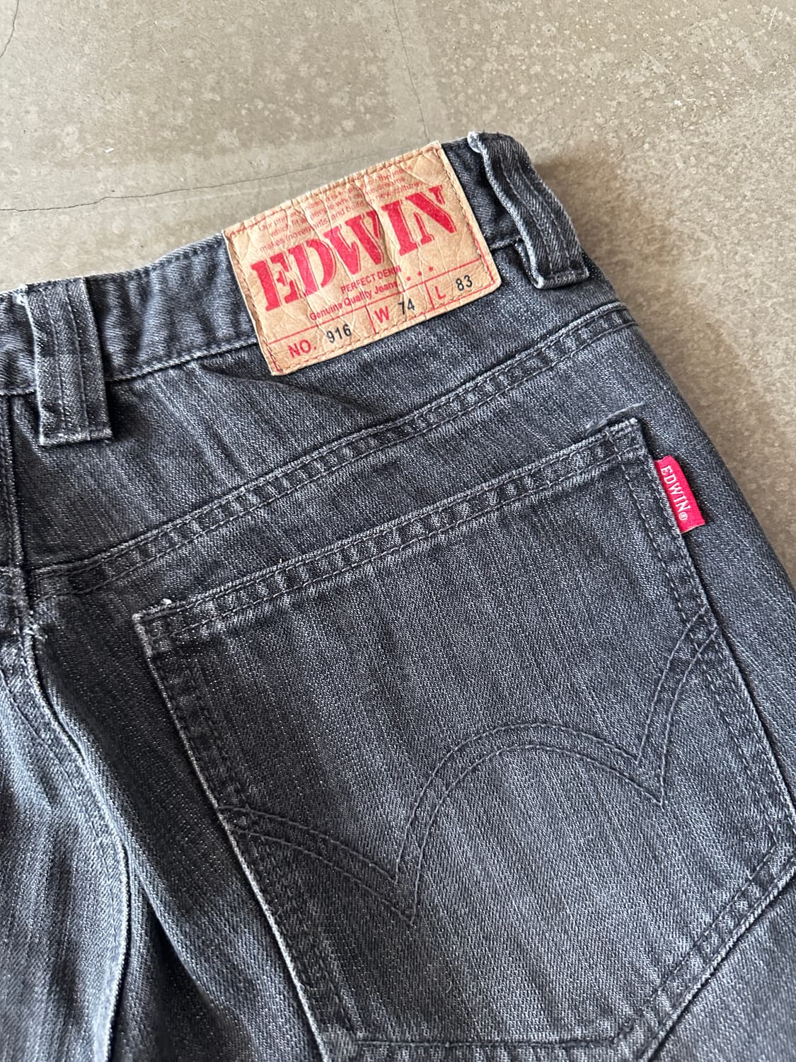 EDWIN 916 Black Wash Denim Pants 상품이미지2
