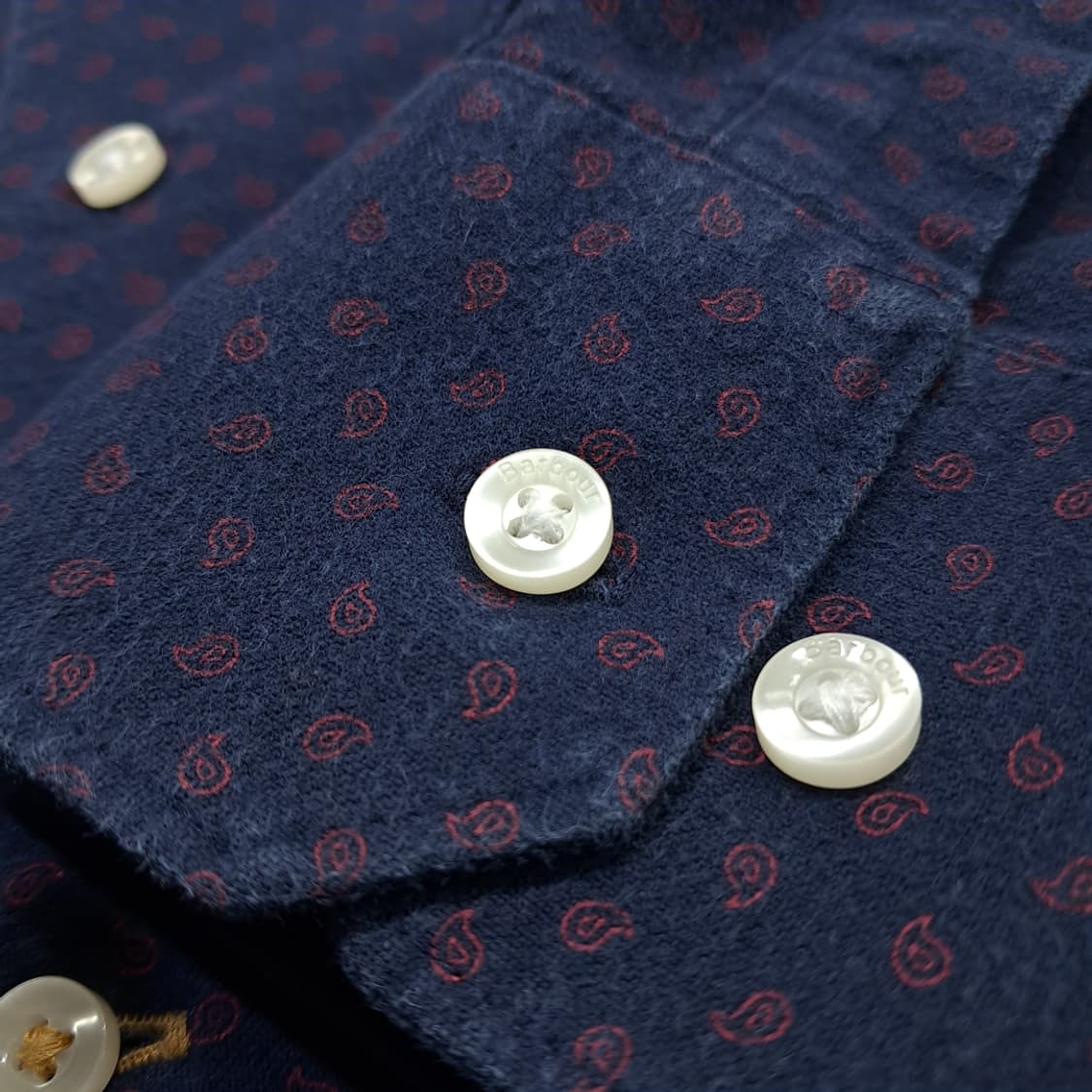 CN928 2XL 바버 네이비 마이크로 페이즐리 플란넬 긴팔 셔츠 남방 상품이미지6