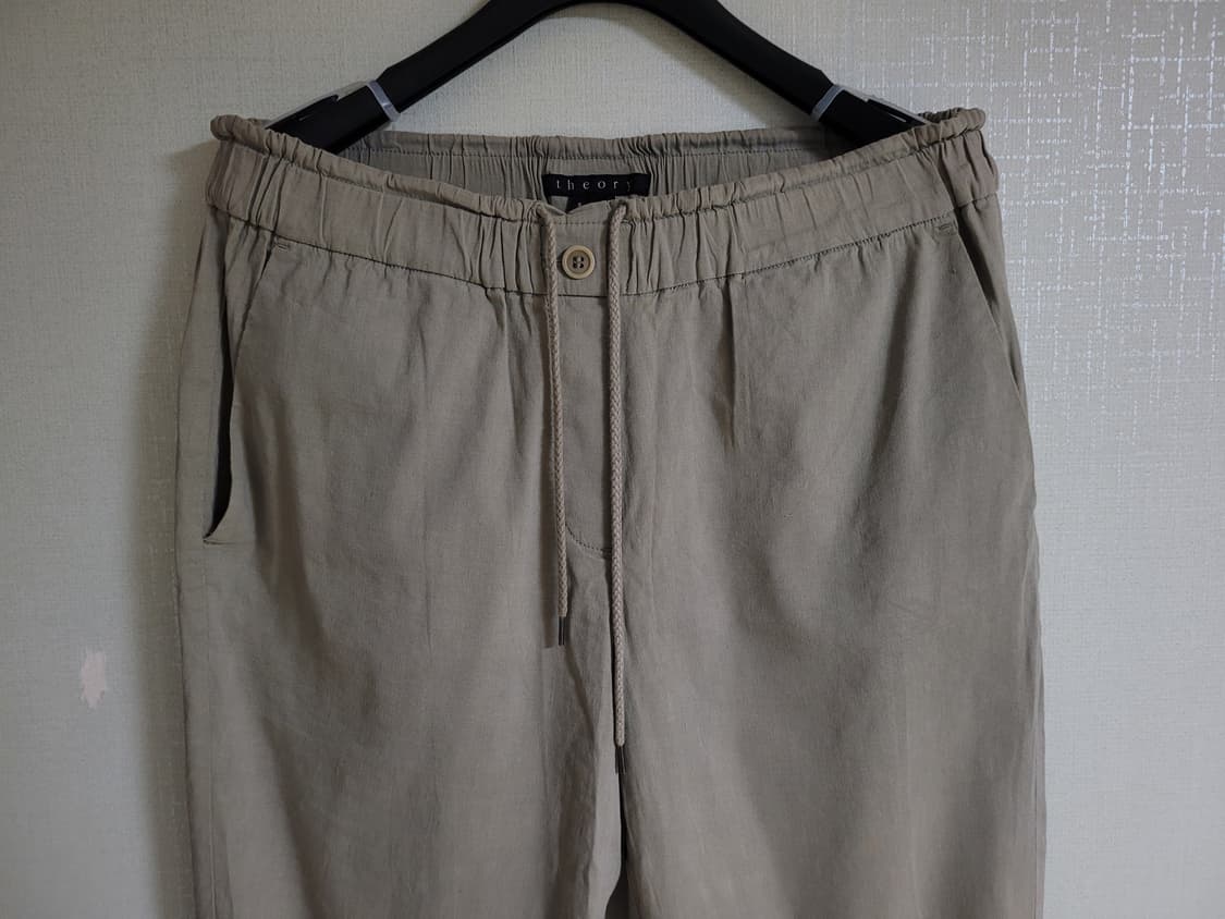 띠어리 린넨 밴팅 슬랙스 상품이미지1