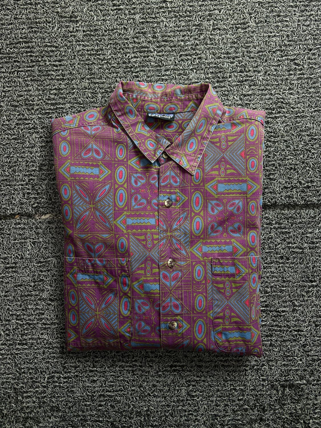 90s 파타고니아 네이티브 아즈텍 인디언 패턴 에스닉 셔츠 2458 상품이미지1