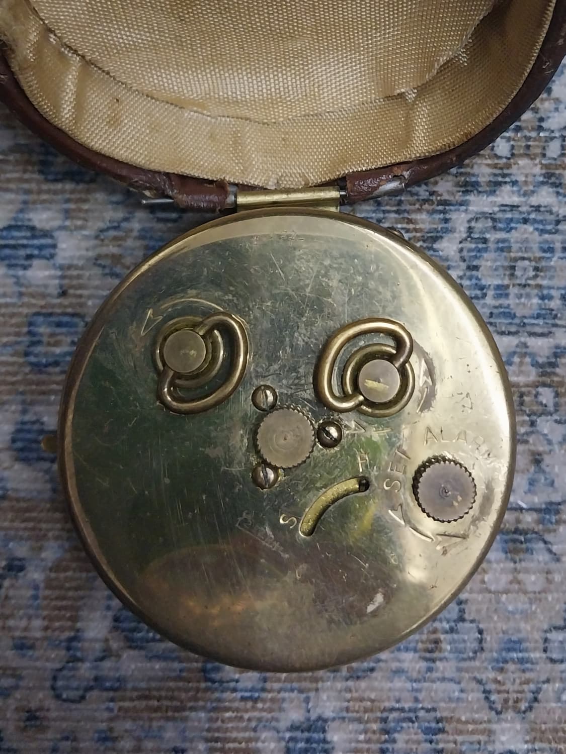 1960년대 독일 JOPEL 빈티지 여행용 탁상시계 골드 상품이미지4