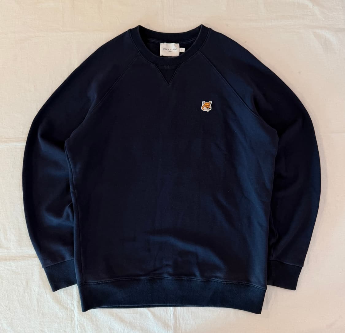 메종키츠네 신형 폭스헤드 패치 맨투맨 스웻셔츠 네이비 상품이미지1