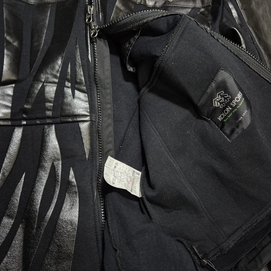 코오롱스포츠 10S 가죽 후드집업 자켓 상품이미지4