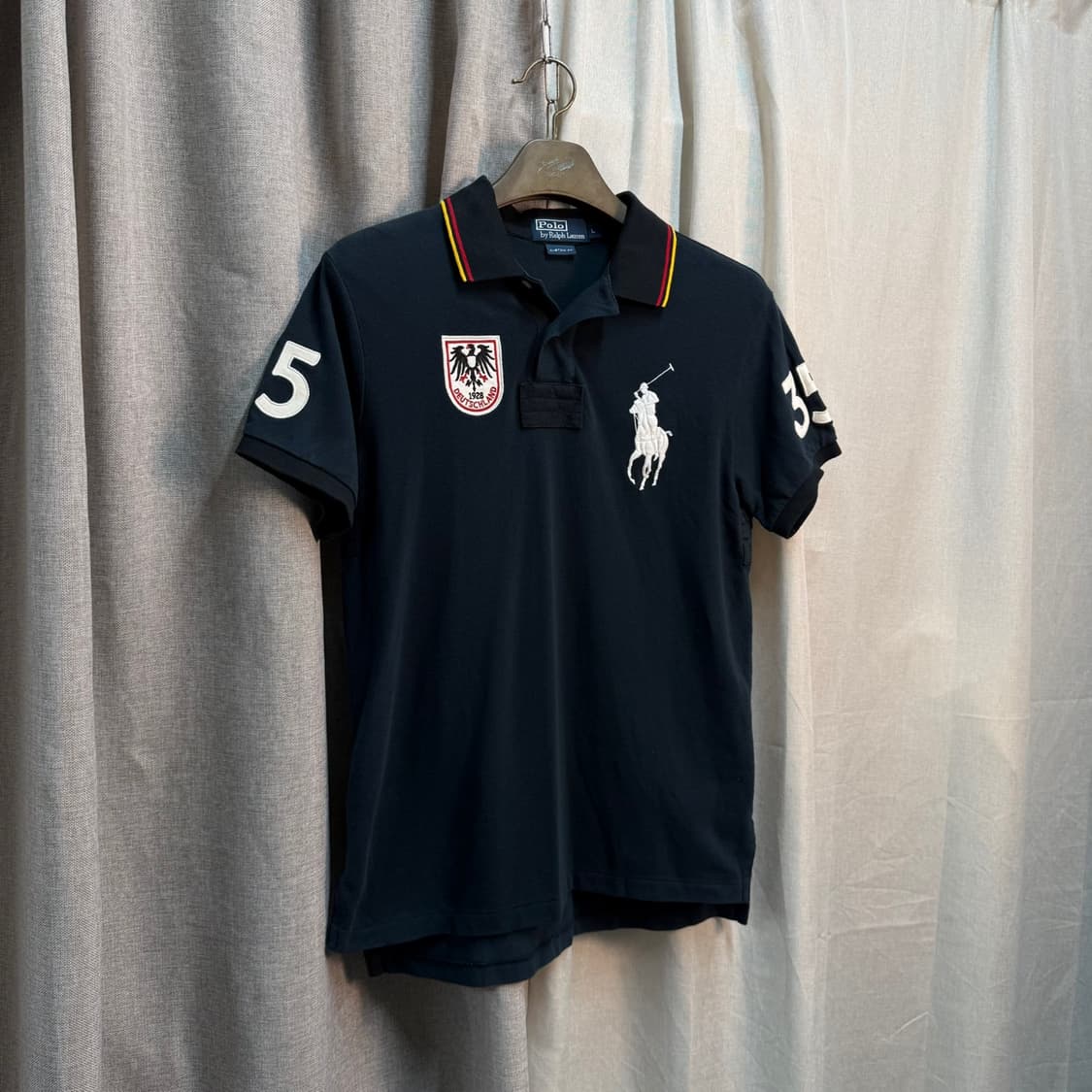 [L] 폴로 랄프로렌 블랙 독일 빅포니 반팔 카라티 상품이미지1