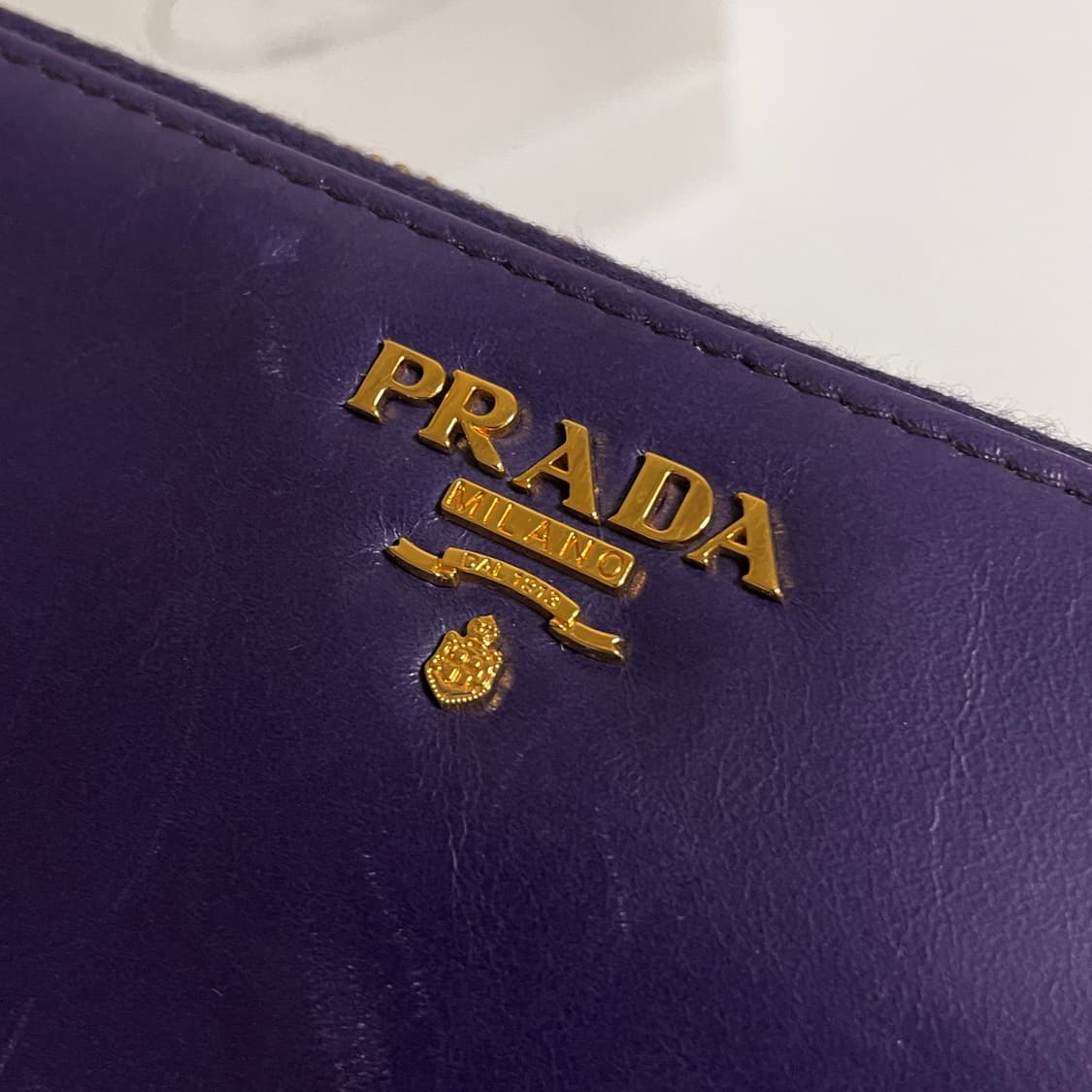 [정품/미사용] 프라다 빈티지 장지갑 퍼플 보라색 가지색 상품이미지7