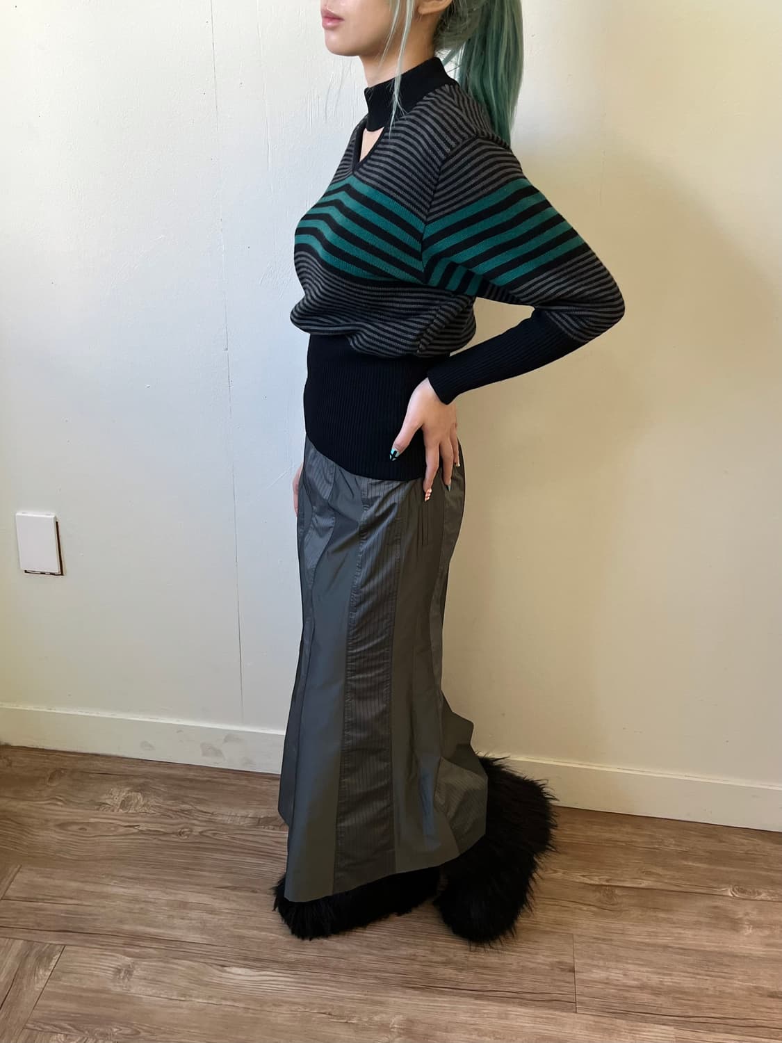 Chamois Depo 올리브 그레이 스커트 상품이미지5