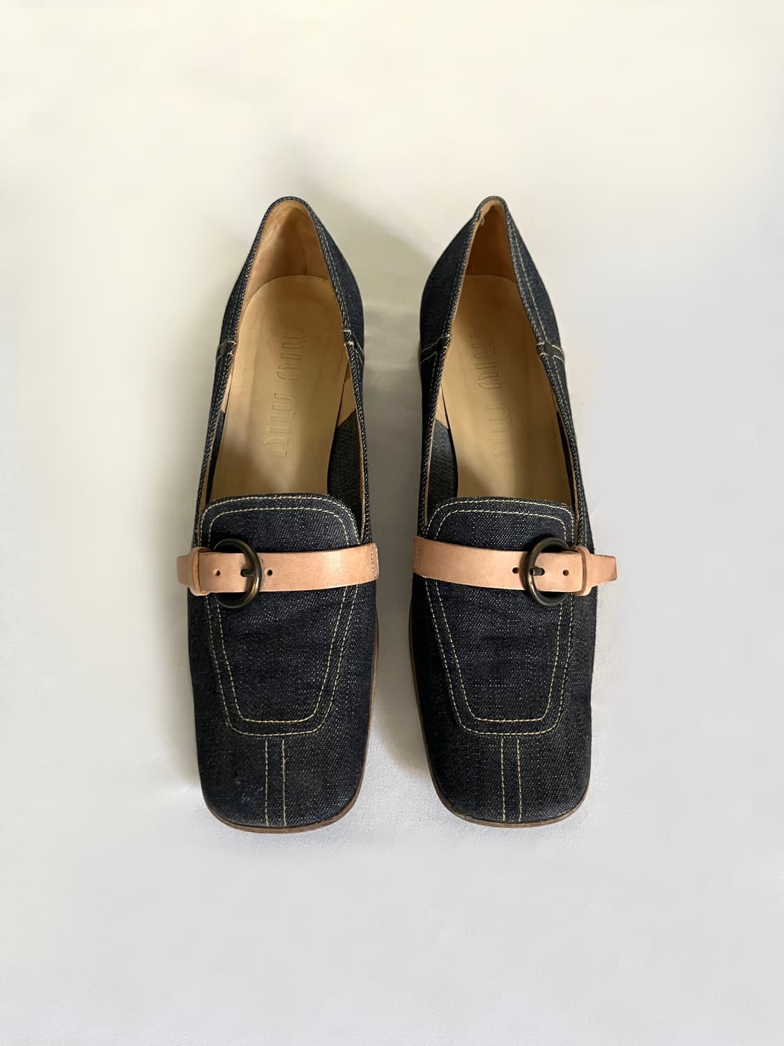 미우미우 00s 스퀘어 토 버클 로퍼 상품이미지6