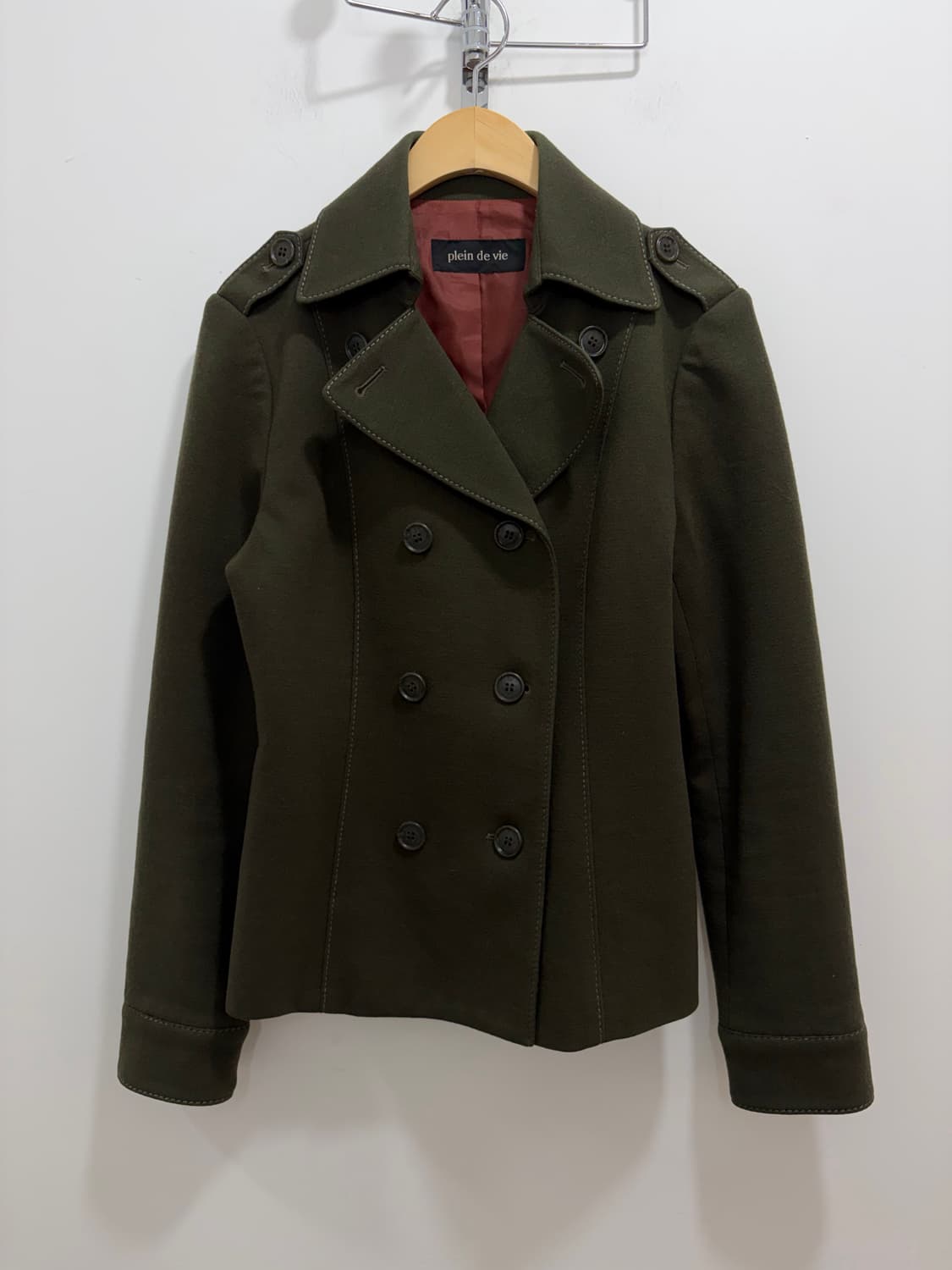 Plein de vie 카키 스티치 더블 자켓 상품이미지6