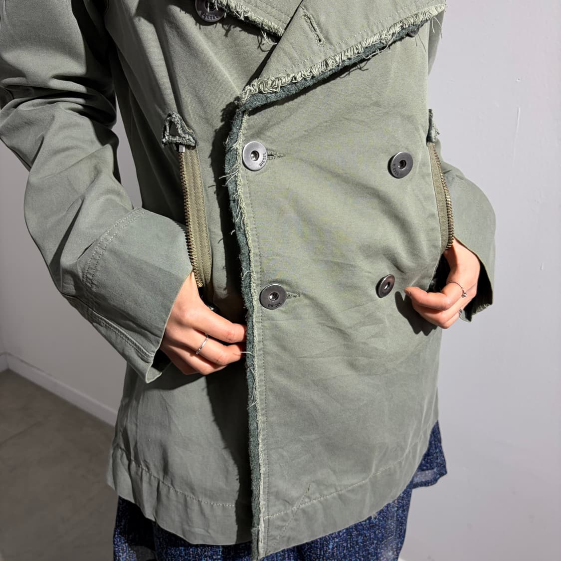 디젤 그런지 더블 코트 자켓 상품이미지2