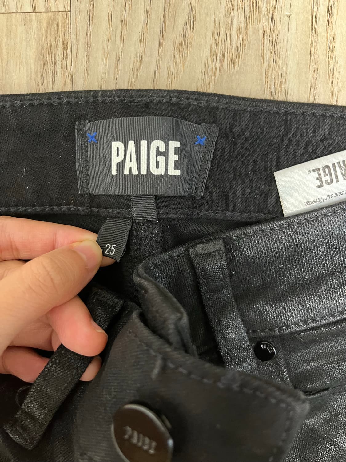 Paige 블랙 코팅 스트레이트 데님 상품이미지3