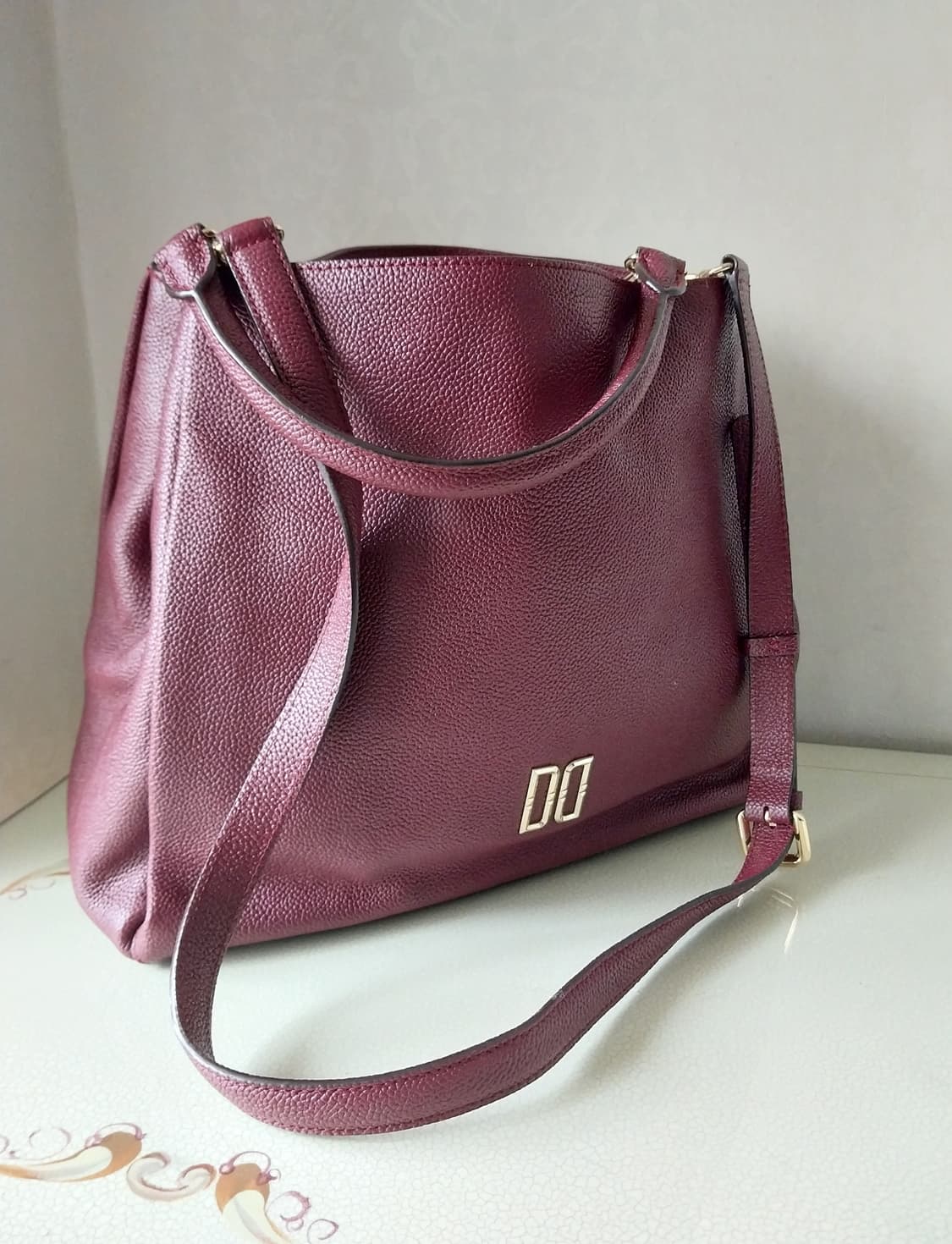 닥스 버건디 가죽 투웨이백 상품이미지9