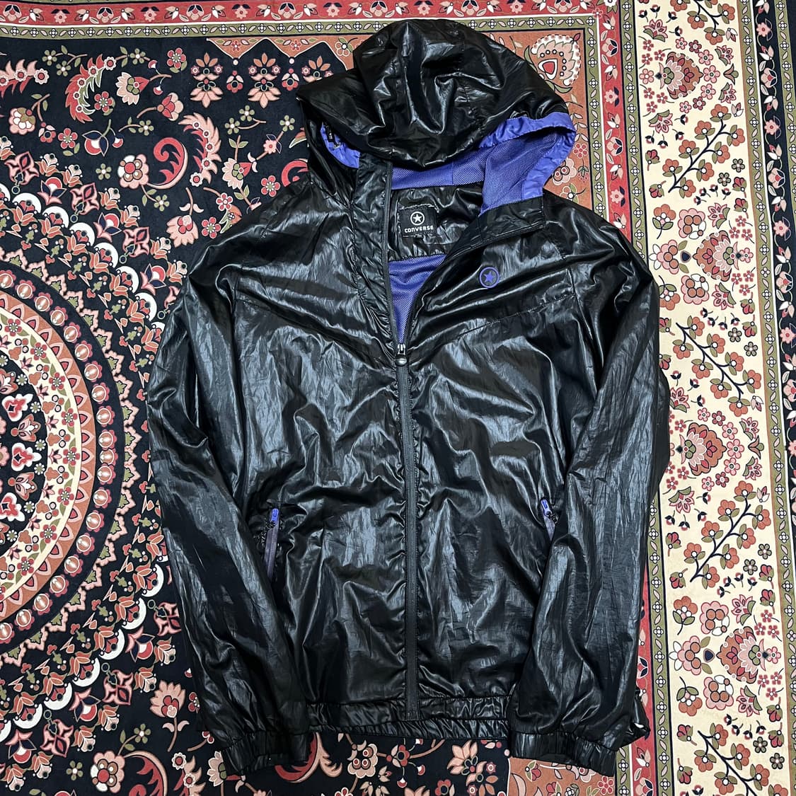 컨버스 원스타 로고 유광 바람막이 후드 자켓 L/100 상품이미지1