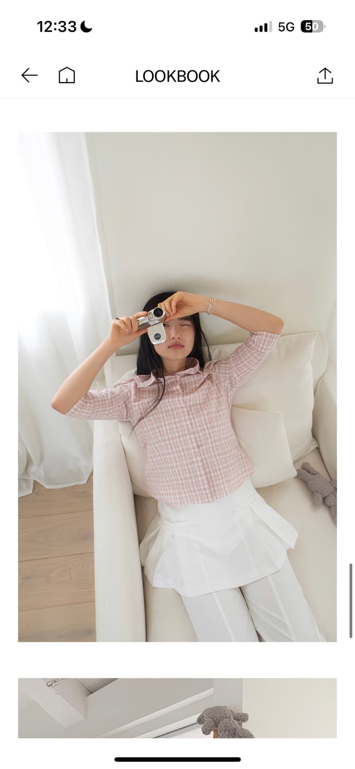 kyoho 핀턱 셔츠 체크  상품이미지1