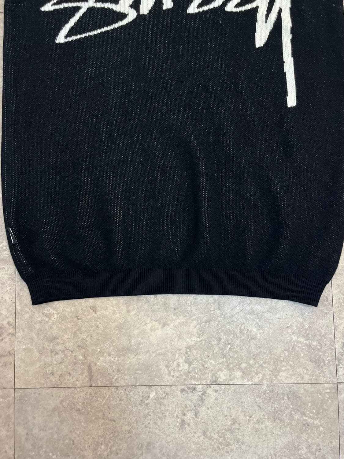 스투시 AU SMOOTH STOCK 니트 베스트 블랙 S #csz3927 상품이미지6