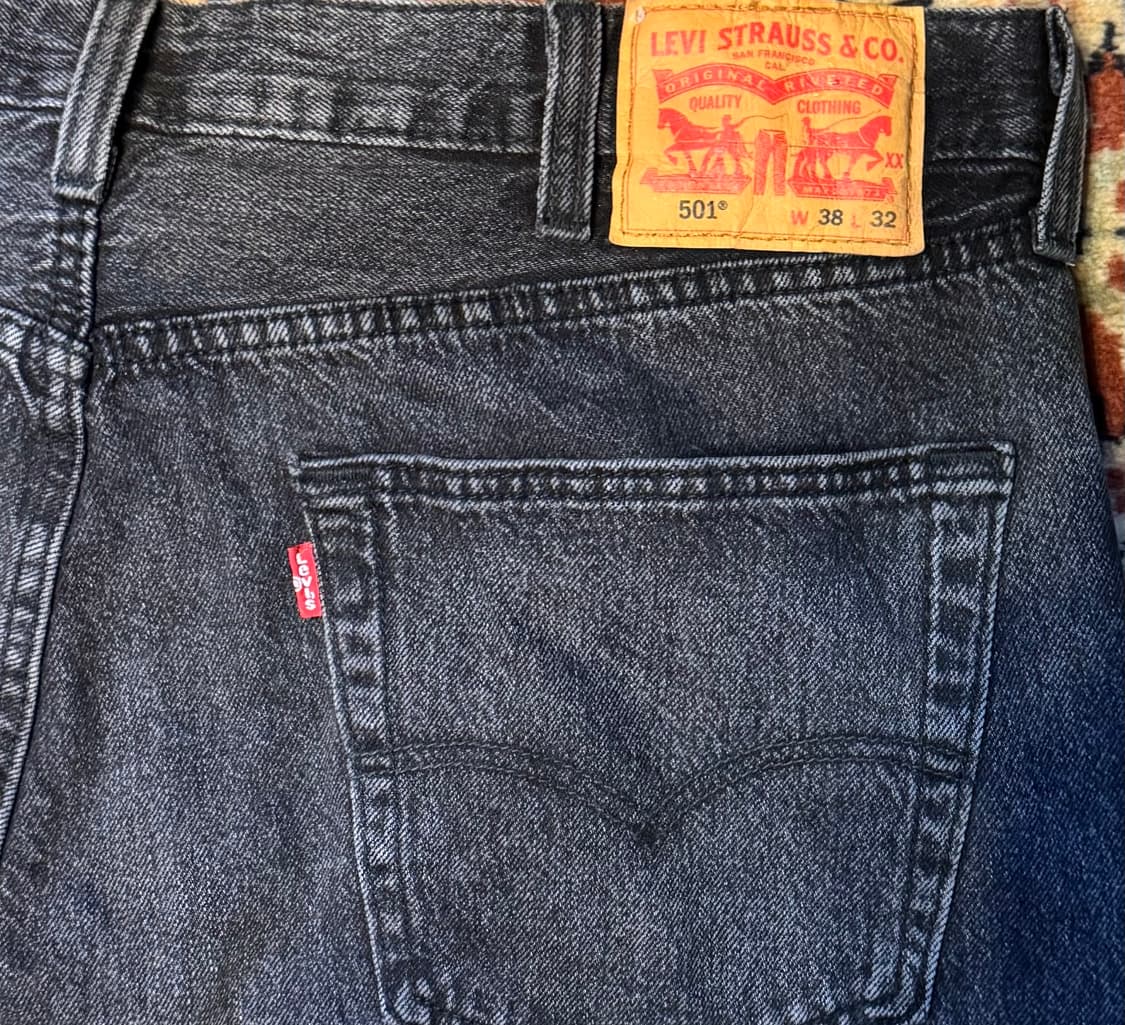 빈티지 리바이스 501 블랙 데님 38" (479) 상품이미지3