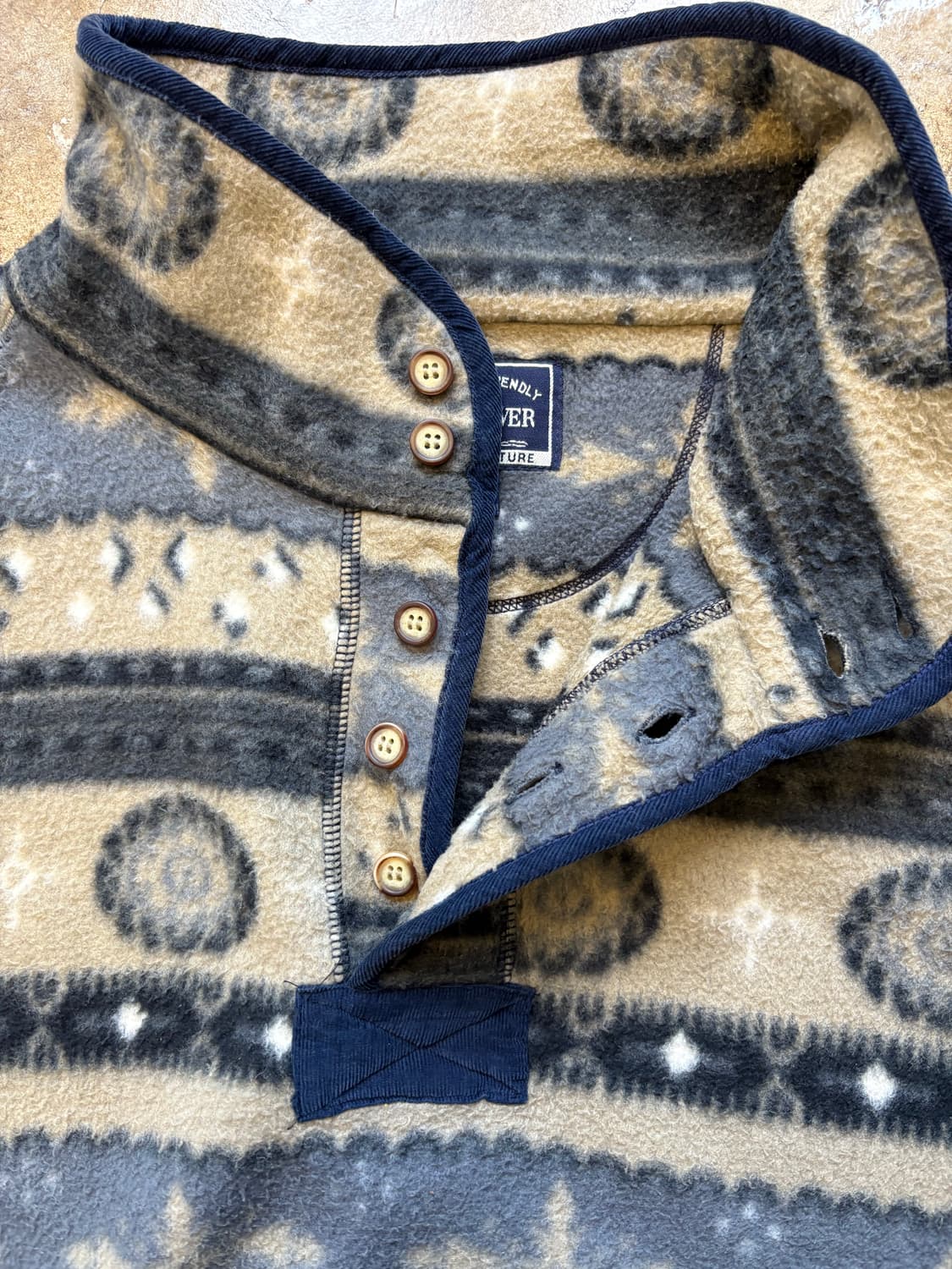 North River 빈티지 패턴 플리스 풀오버 상품이미지4