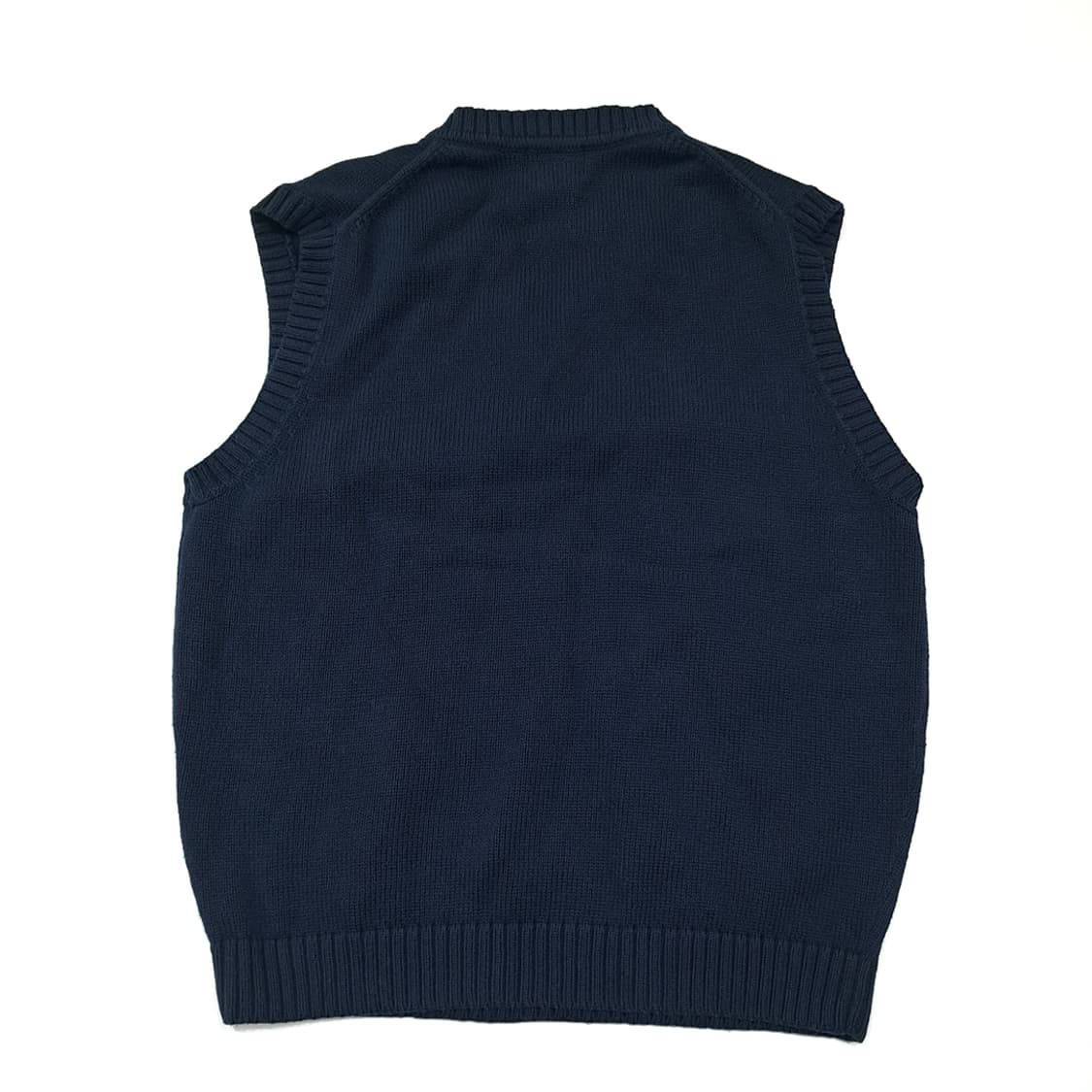 CL201 S 엘엘빈 코튼 그린스크립트라벨 네이비 니트 베스트 상품이미지6