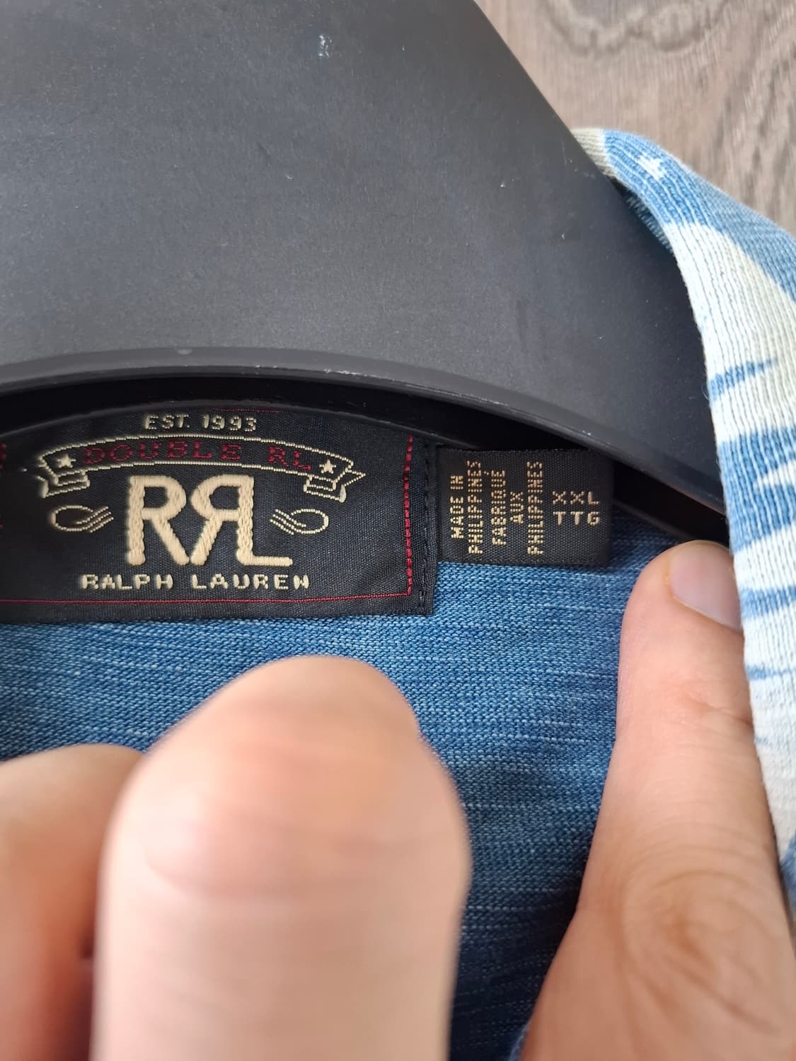 2XL RRL 아즈텍 패턴 웨스턴 반팔 셔츠 블루 상품이미지4