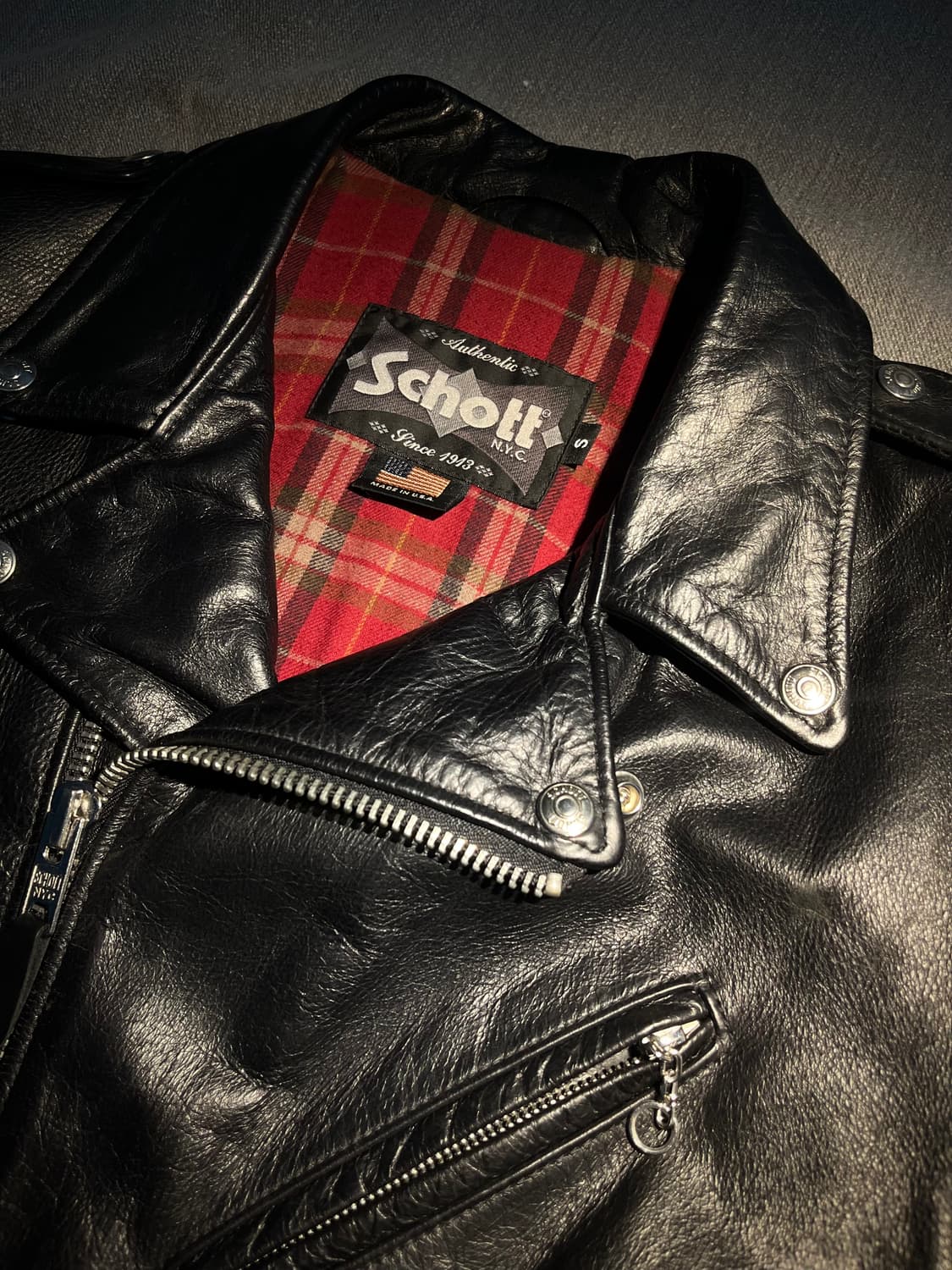 (네고문의 환영)쇼트 Og빈티지 레더자켓 USA 카우하이드 상품이미지1