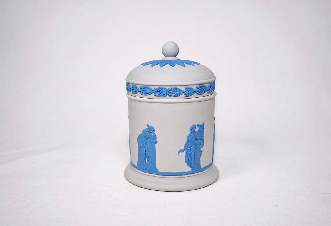 [영국엔틱] 웨지우드 제스퍼웨어 도자기 원통형자 티캐디_ 화이트 상품이미지2