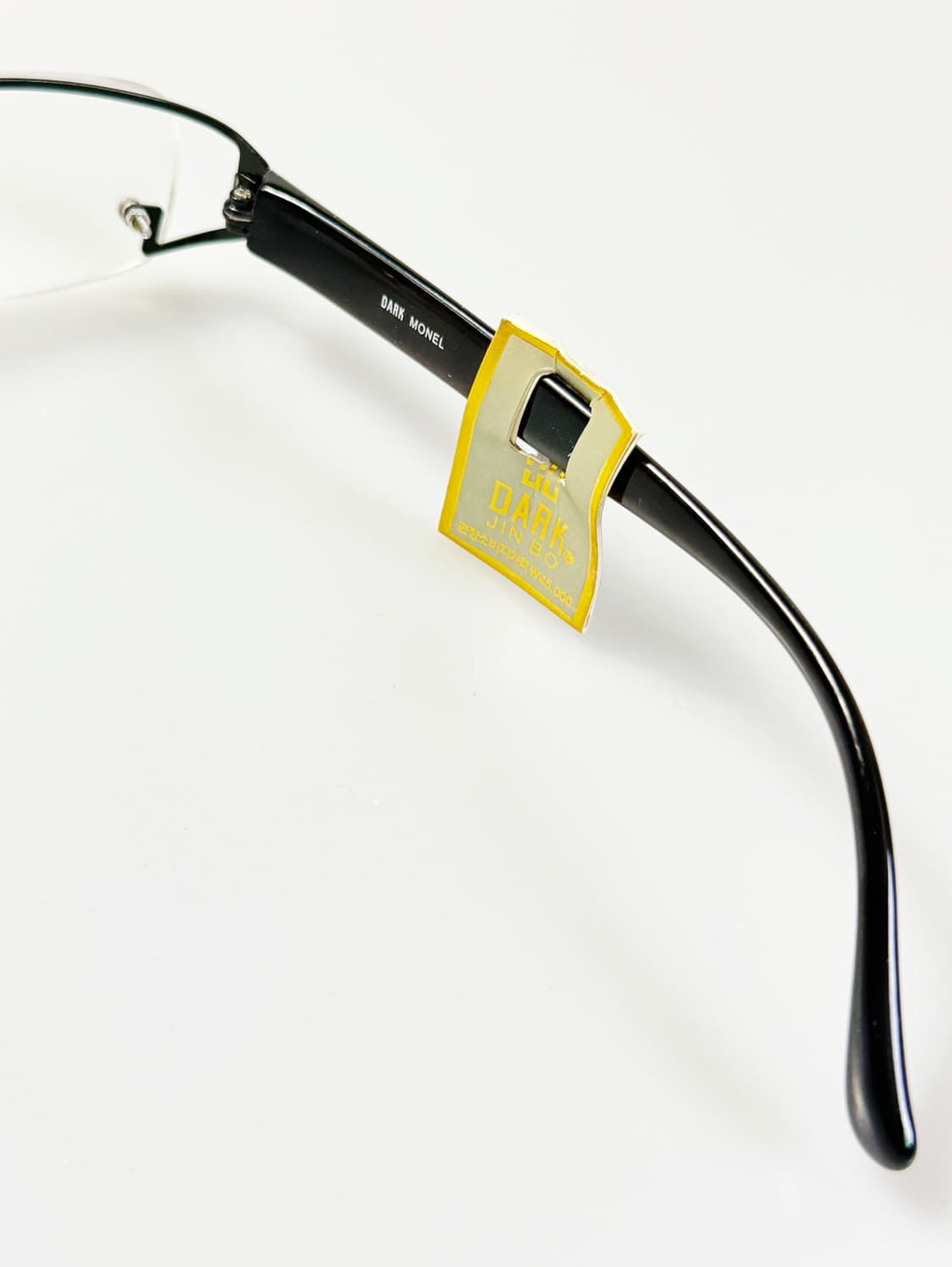 DARK 블랙 무테 스퀘어 메탈 프레임 빈티지 안경 상품이미지6