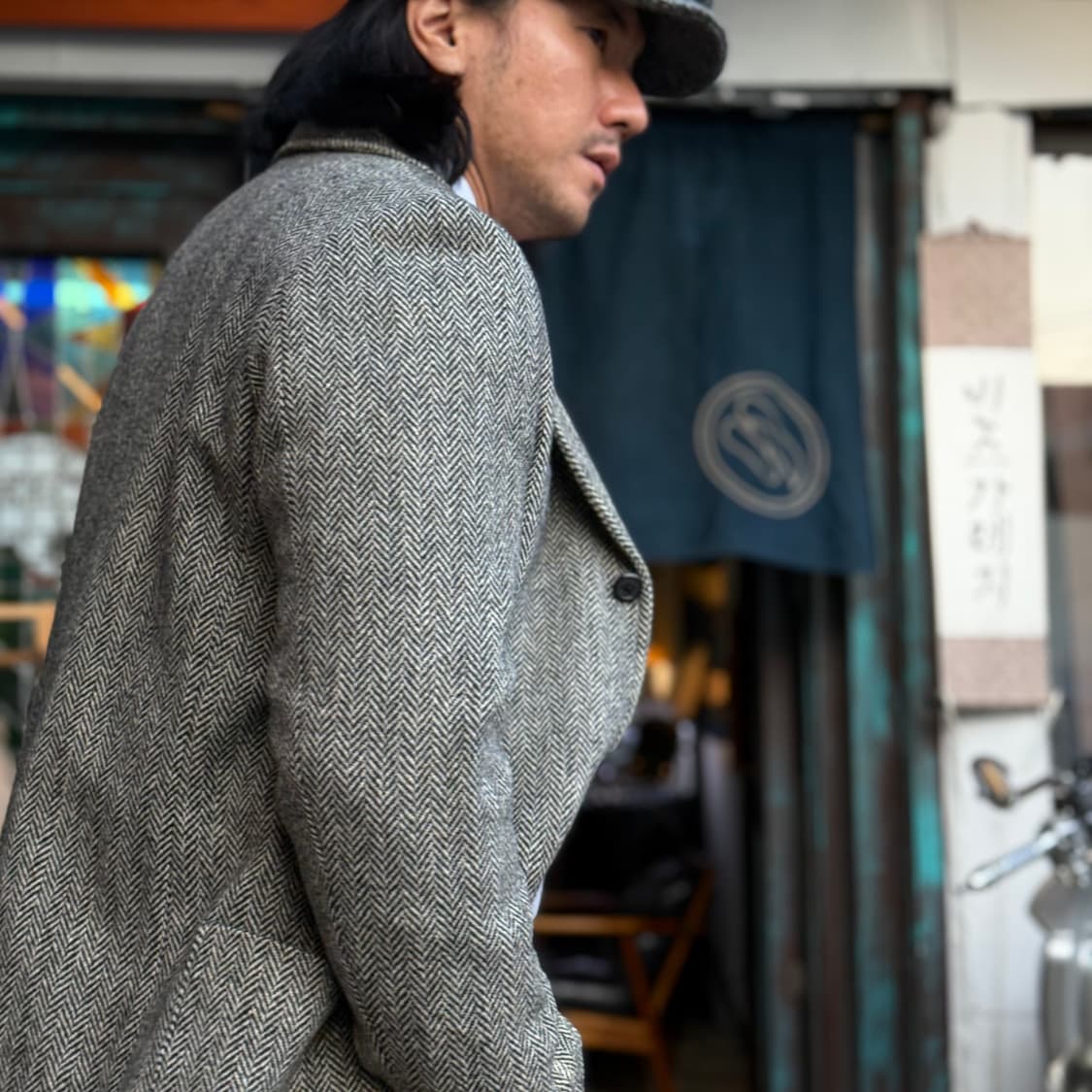 90‘s 빈티지 헤링본 트위드 울 자켓 L 상품이미지8