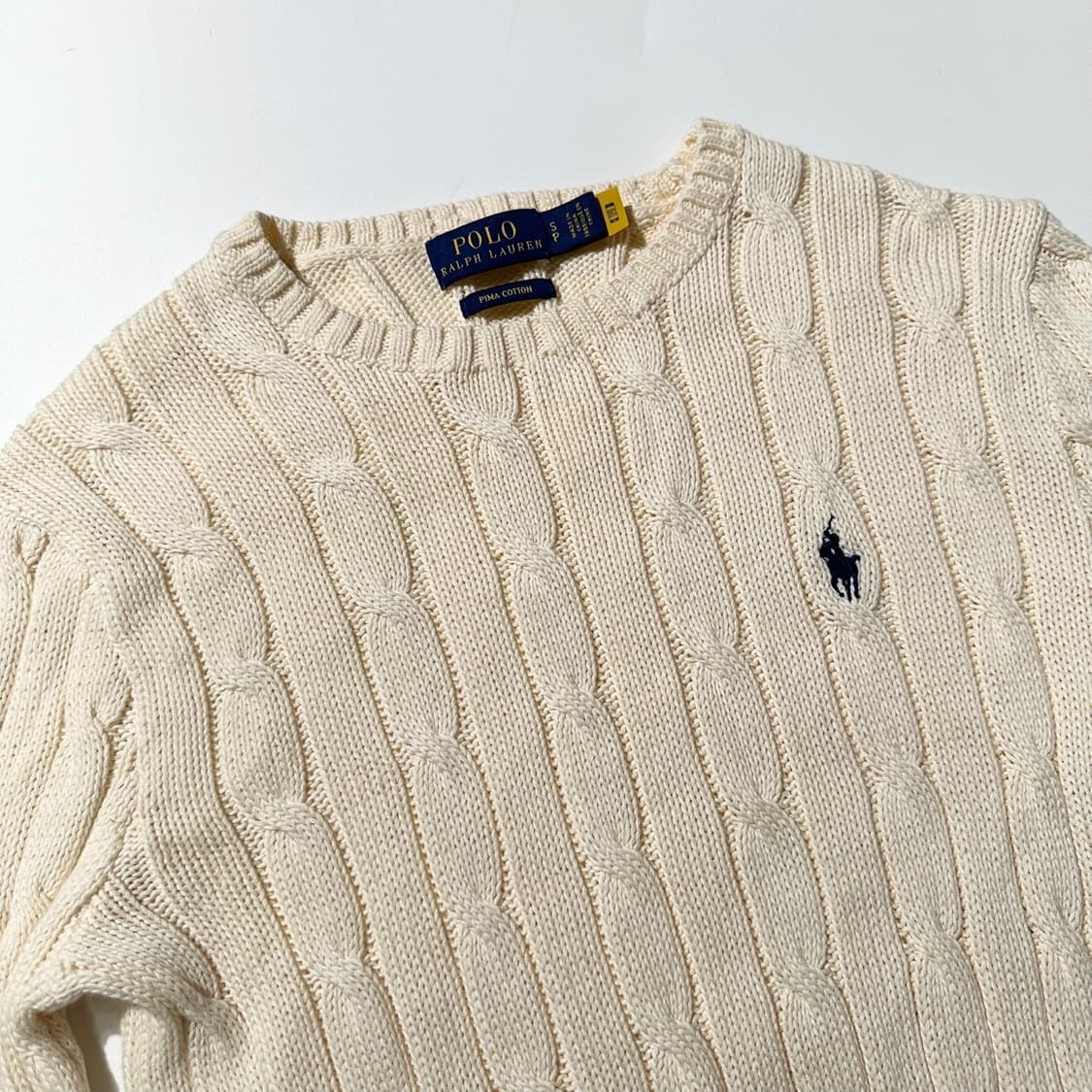 폴로 랄프로렌 피마코튼 케이블 라운드 니트 (신형QR) 상품이미지3