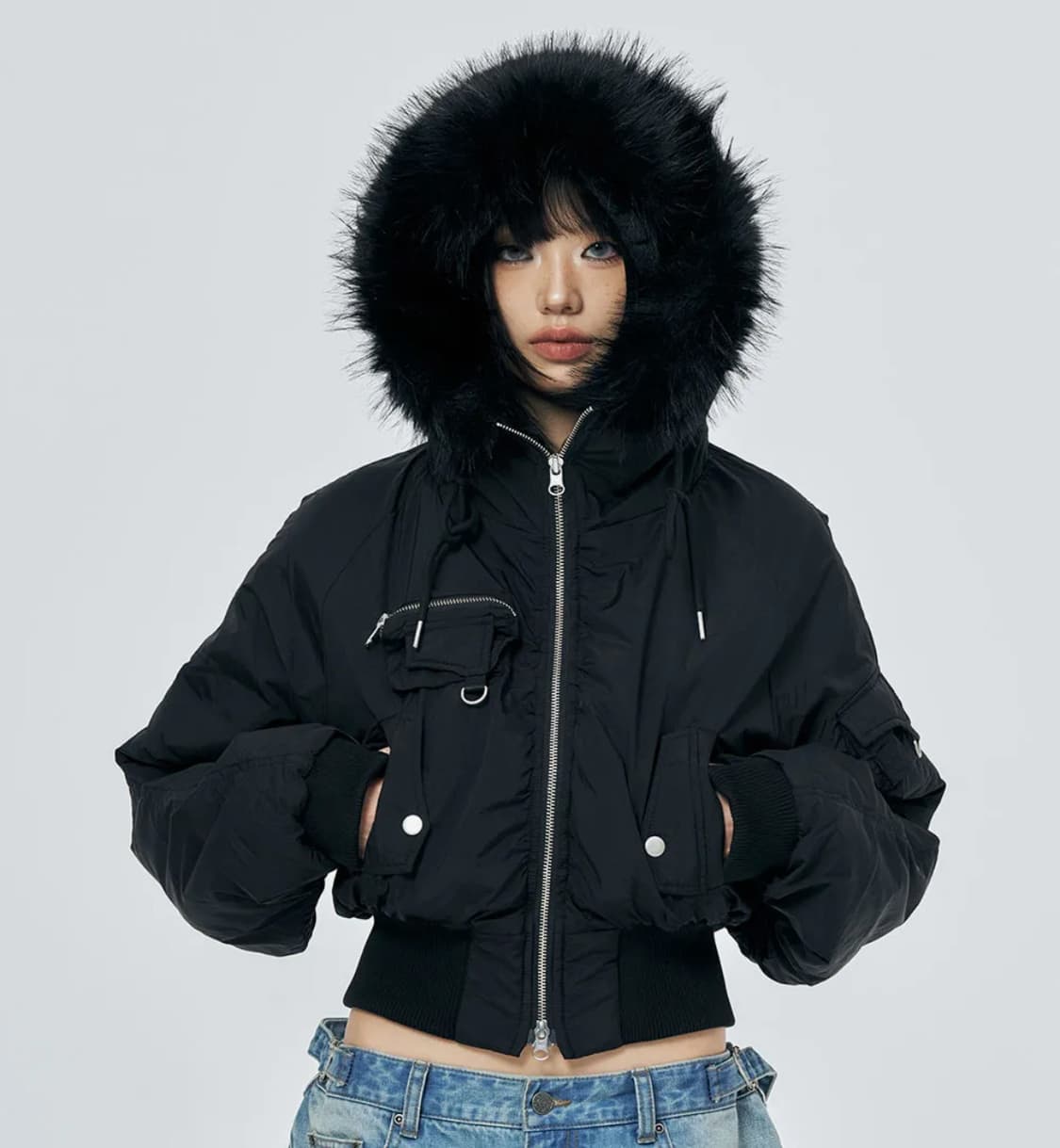 스키즘인듀싱 후드 퍼 자켓 상품이미지1