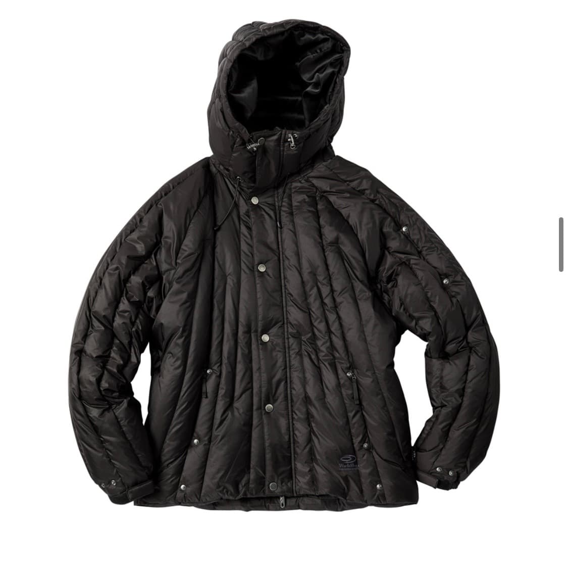 트래블 스티치 다운 후드 패딩 블랙 상품이미지2