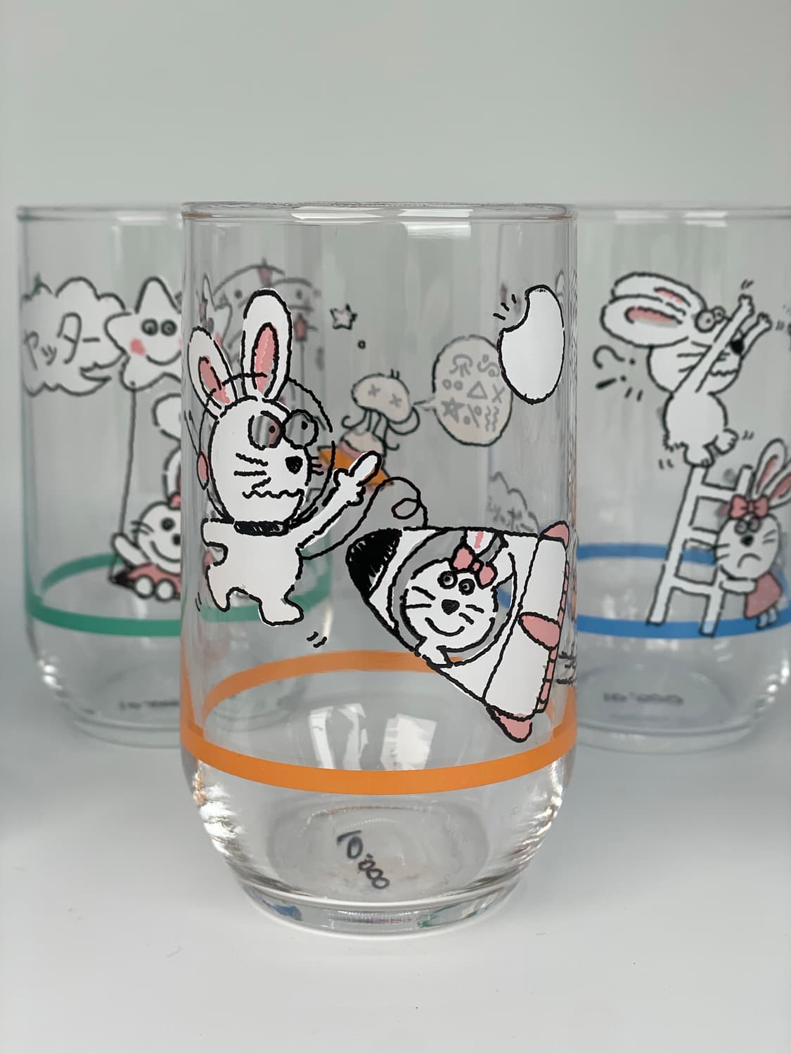 빈티지 아델리아 글라스 토끼 드로잉 유리컵 5p 세트  상품이미지4