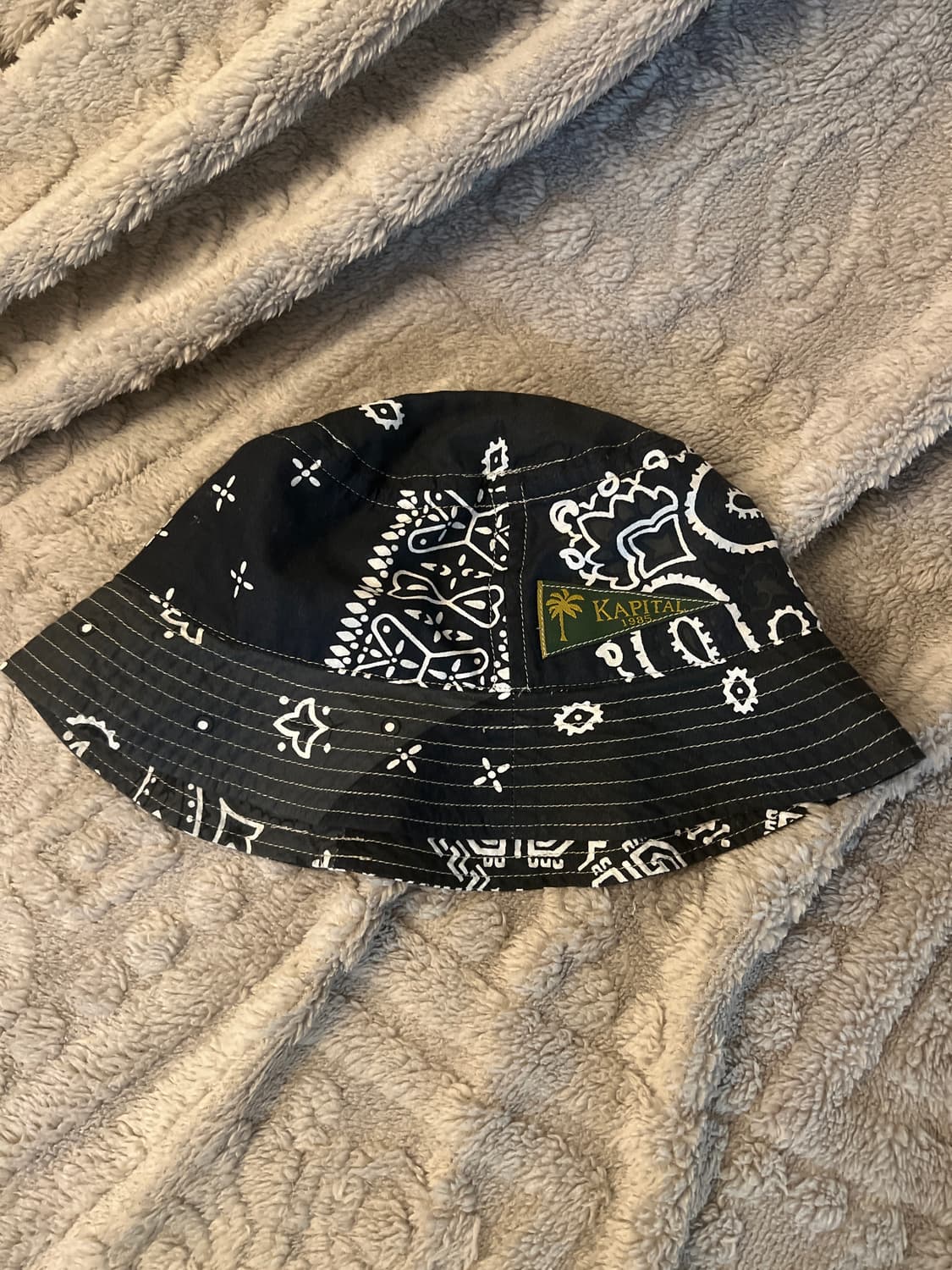 캐피탈 반다나 패치워크 버킷햇 블랙 상품이미지1