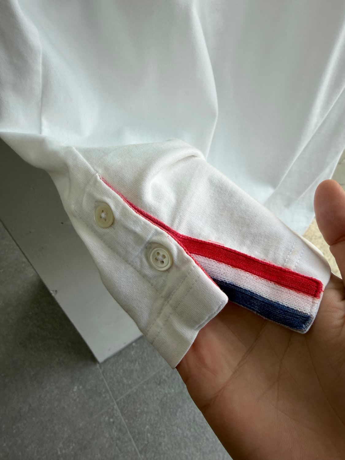 1/ 톰브라운 RWB 포켓트리밍 코튼 져지 반팔 상품이미지9