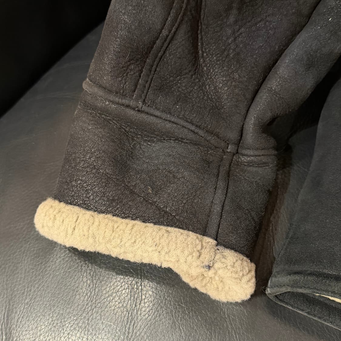 오리지널 양가죽 양털 랜치 무스탕 코트 L 상품이미지7