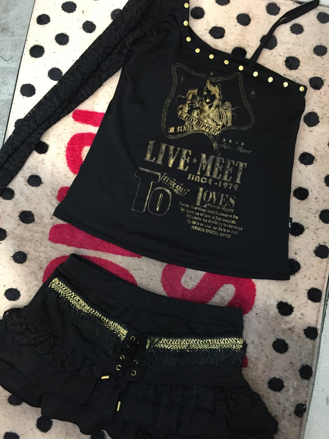 고딕 펑크 원숄더 탱키니 세트 상품이미지9