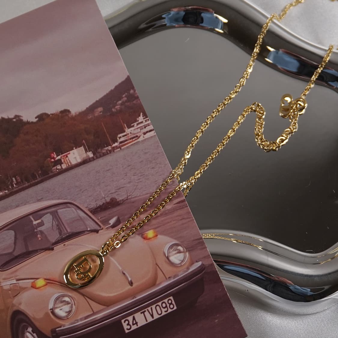 디올 오벌 펜던트 빈티지 목걸이 상품이미지1