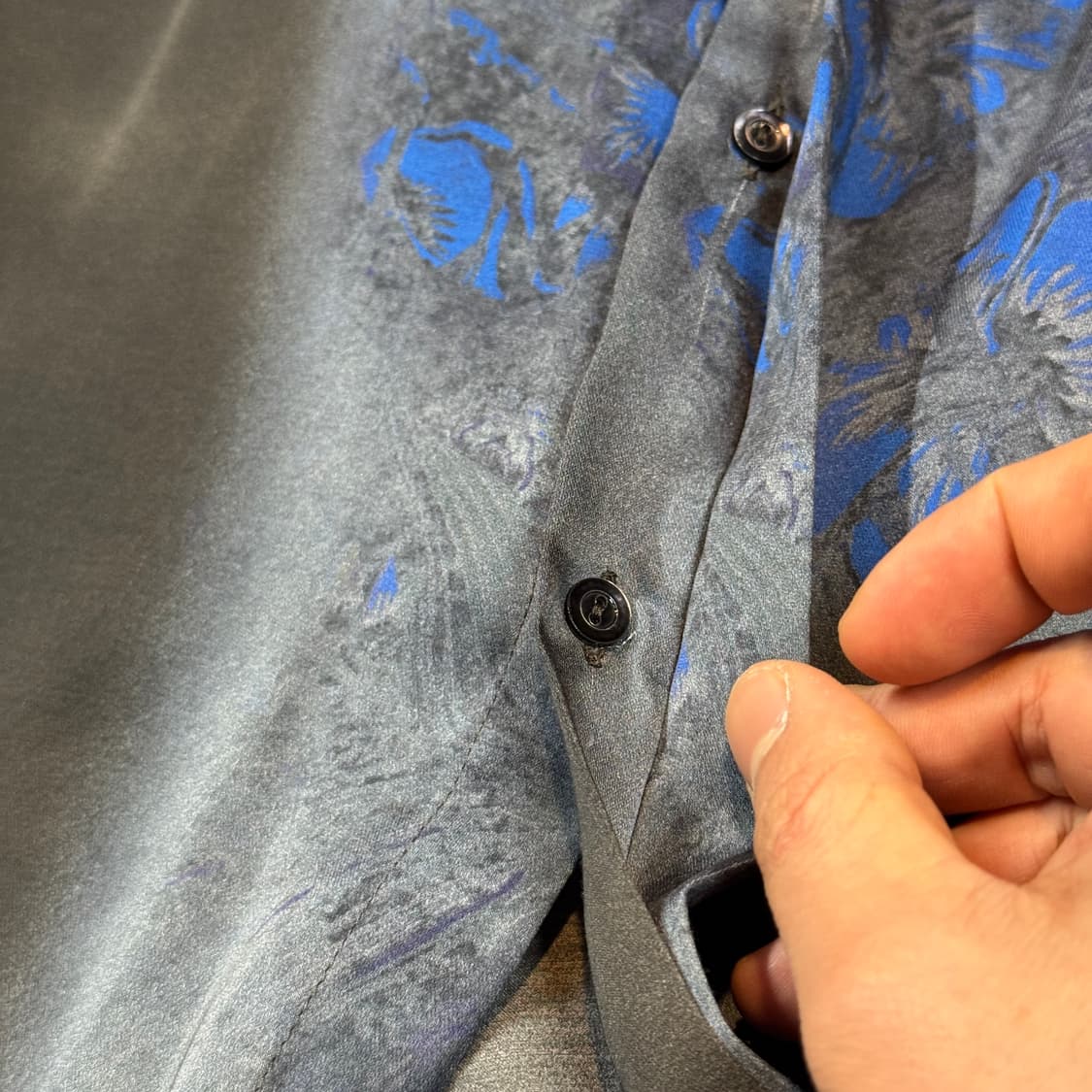 L) 디젤 블랙 골드 아방가르드 플라워 프린트 셔츠 상품이미지5