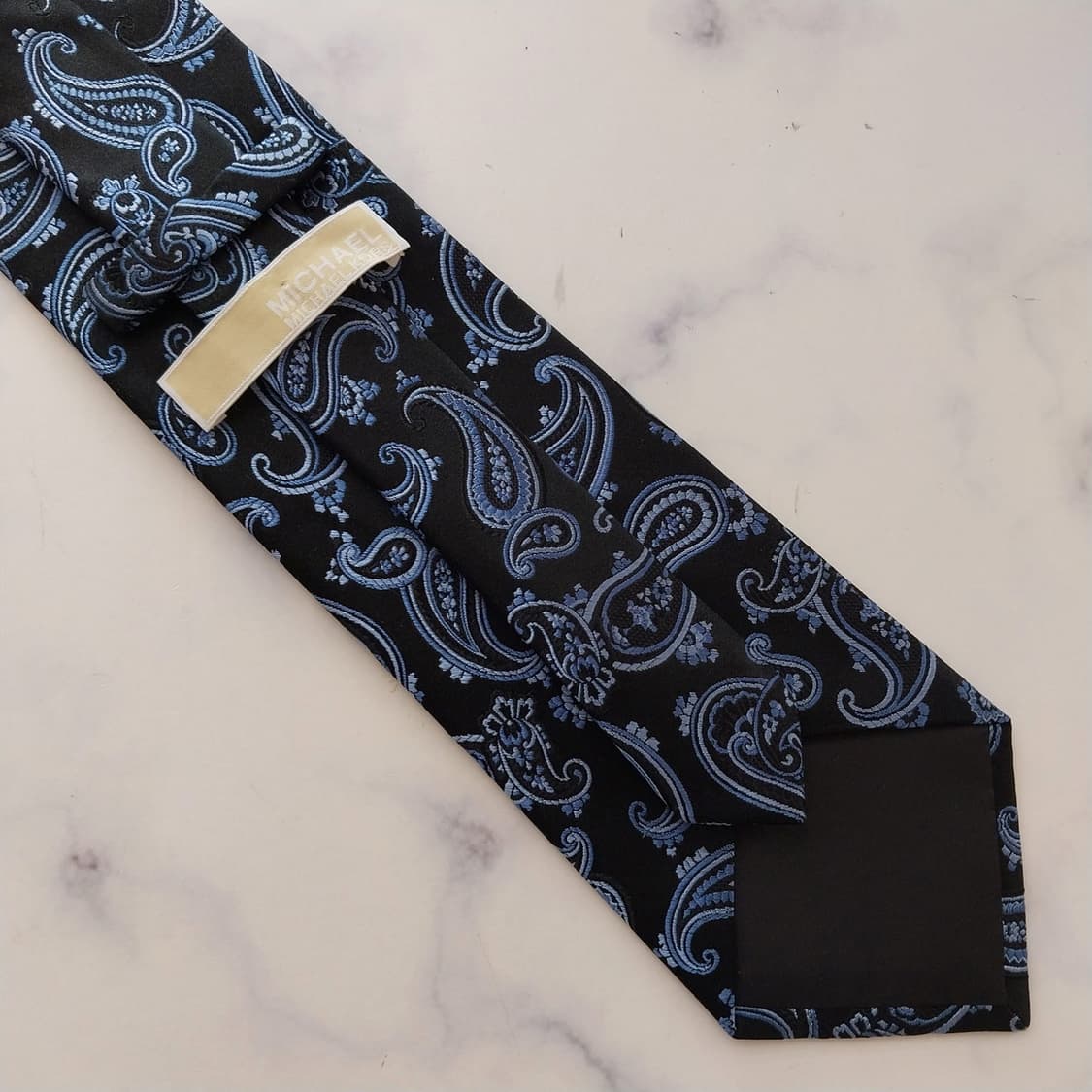 마이클코어스 실크 블랙 페이즐리 넥타이 9cm A+등급 K2360 상품이미지8