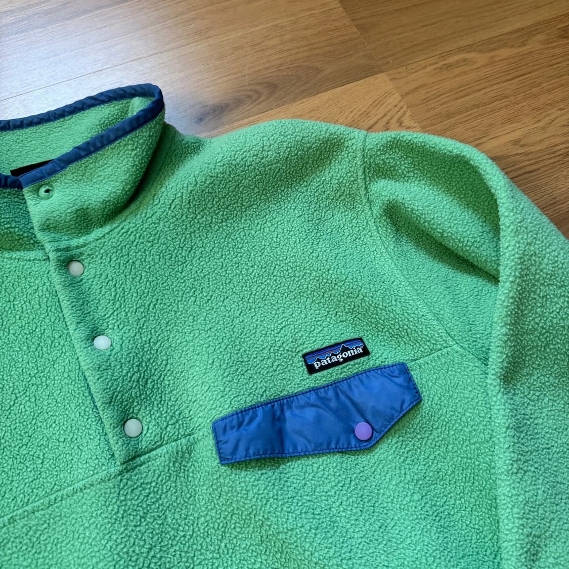 90s 파타고니아 신칠라 스냅-T 그린/블루 USA 상품이미지3