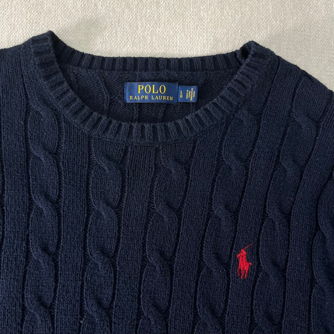 100 폴로랄프로렌 꽈배기 네이비 코튼 니트  상품이미지2