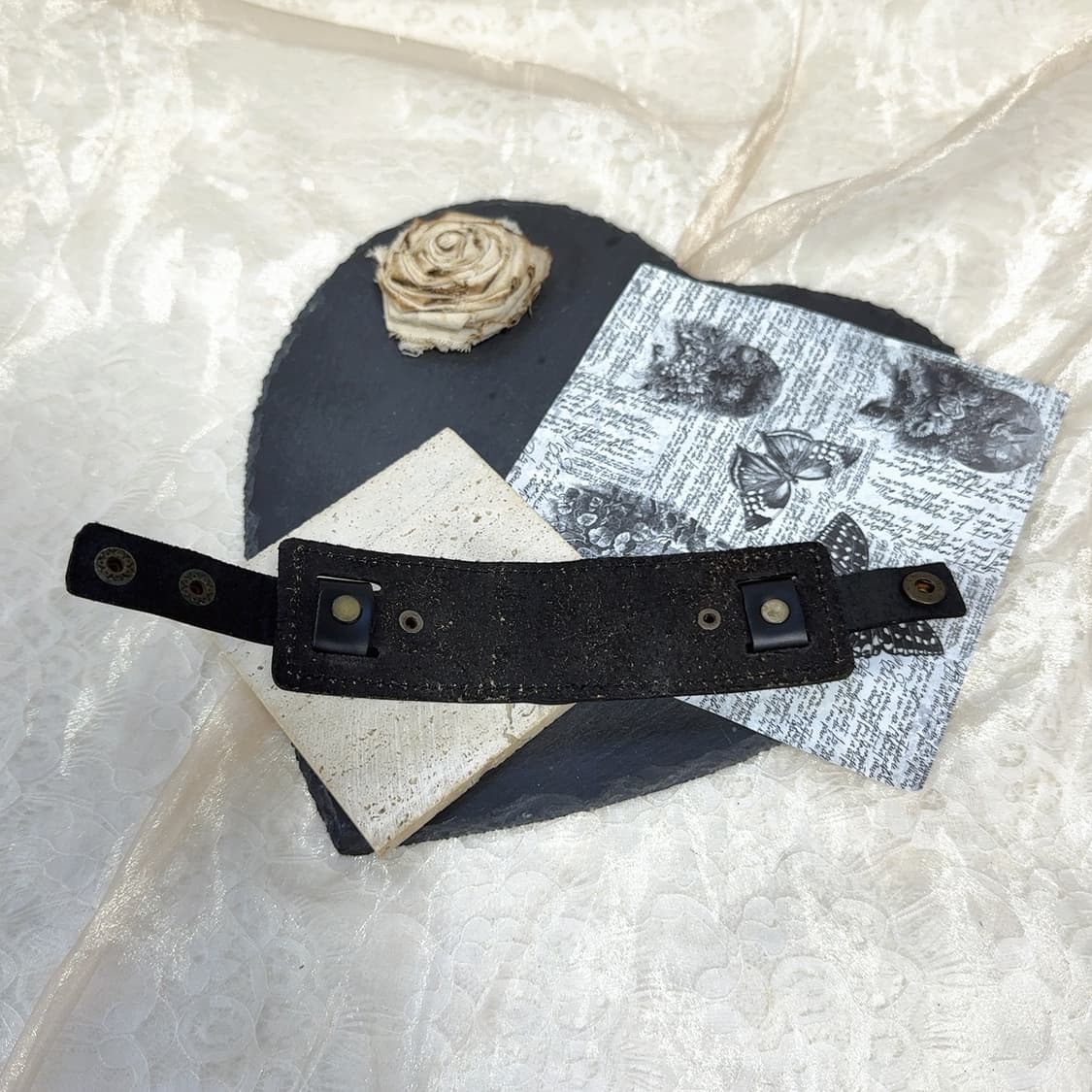빈티지 블랙 쇠가죽 팔찌 상품이미지2