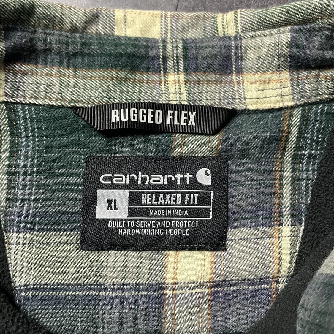CARHARTT 칼하트 빈티지 그린 체크 기모 셔츠 워크자켓 A00833 상품이미지9