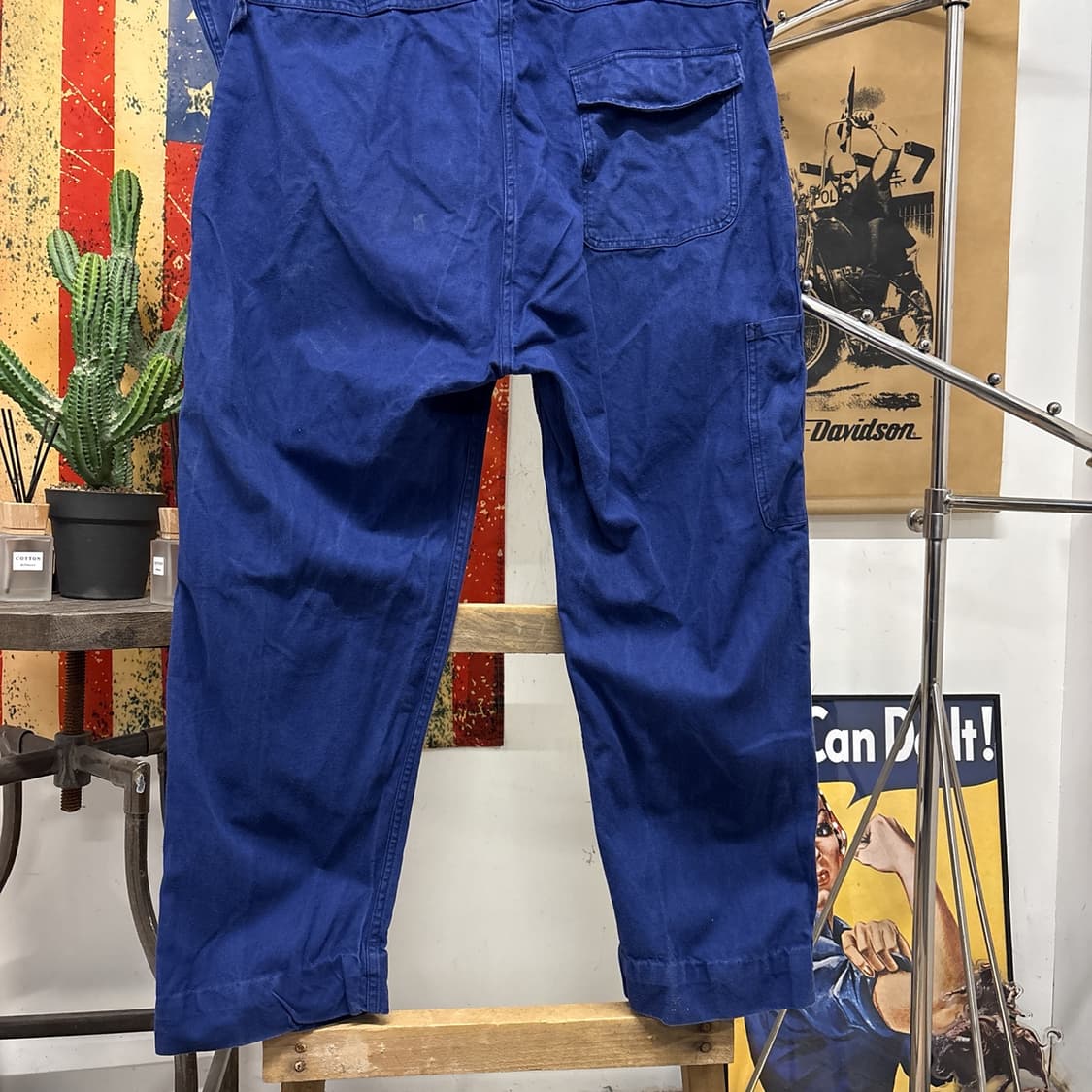 90s 프렌치 워크웨어 커버올 코튼트윌 점프수트 잉크블루 N953 상품이미지6