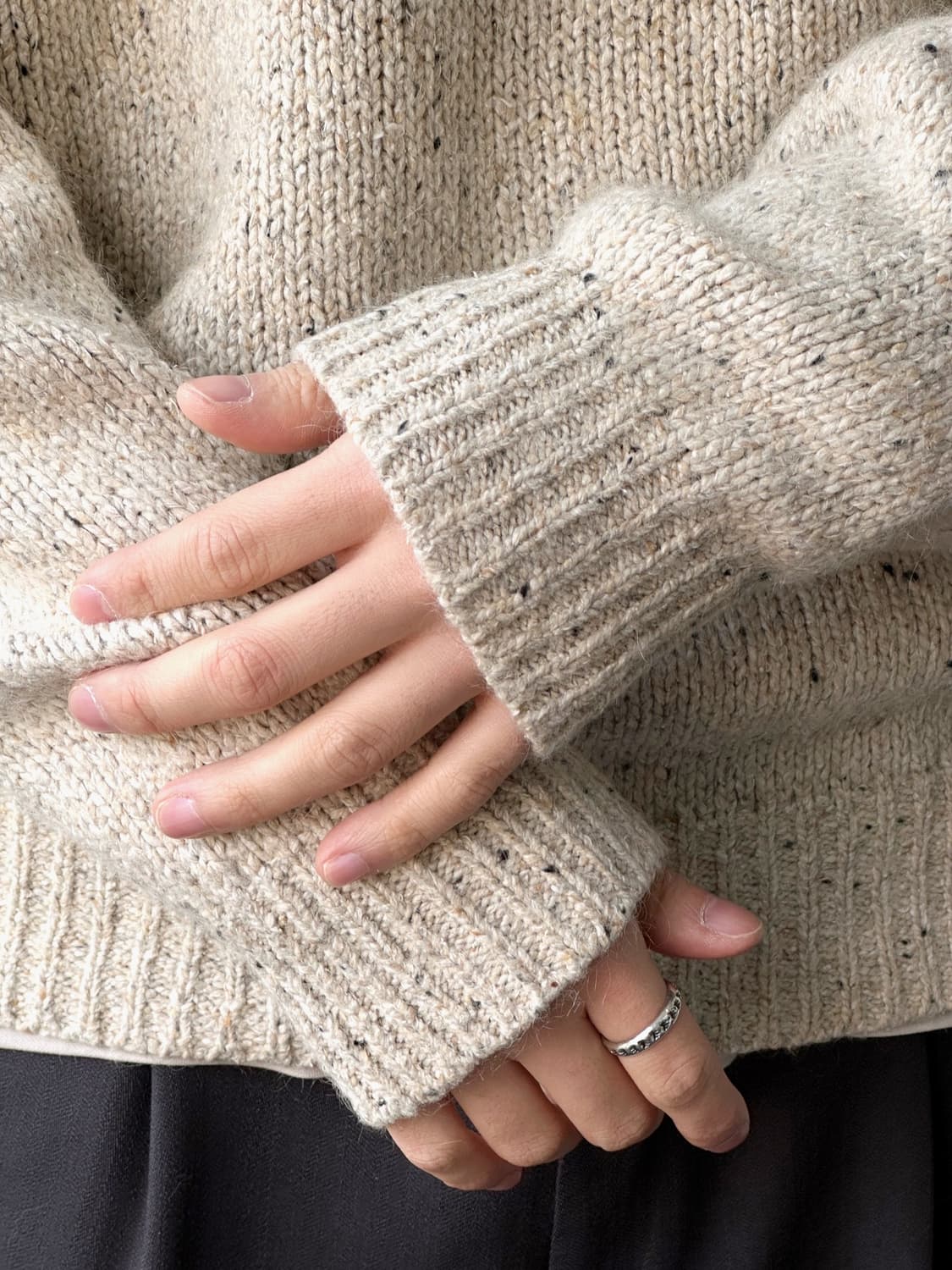 Brushed fabric sparkle pattern knit P/O 상품이미지4