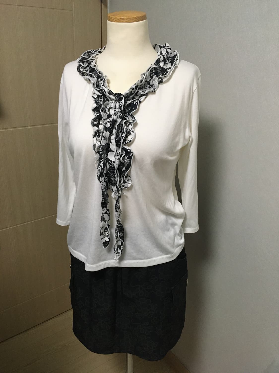 일본빈티지 레이스 프릴 티셔츠 상품이미지1