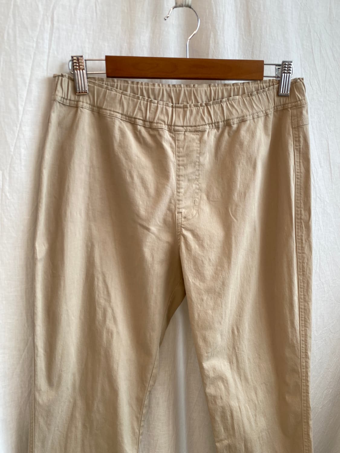 KURIHARA HARUMI 베이지 코튼 밴딩팬츠(L) 상품이미지4